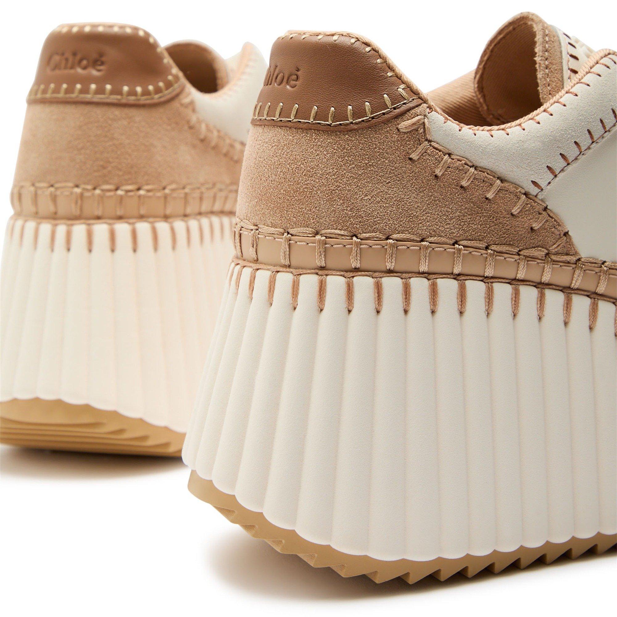 BEIGE AND OTHER - Chloe - Women's Nama Platform Leather Trainers - 4