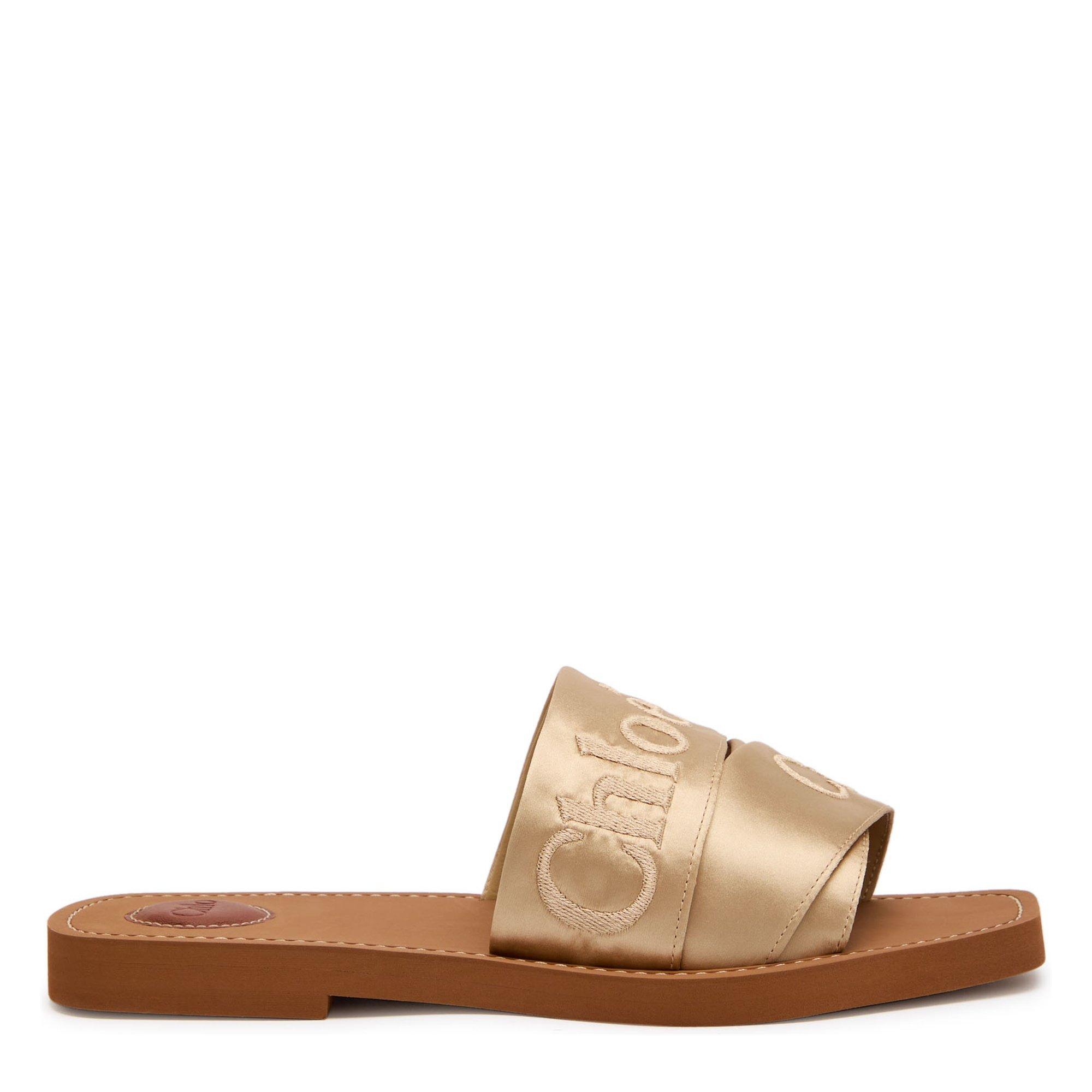 SAND - Chloe - WOODY SATIN SLIDE - 1