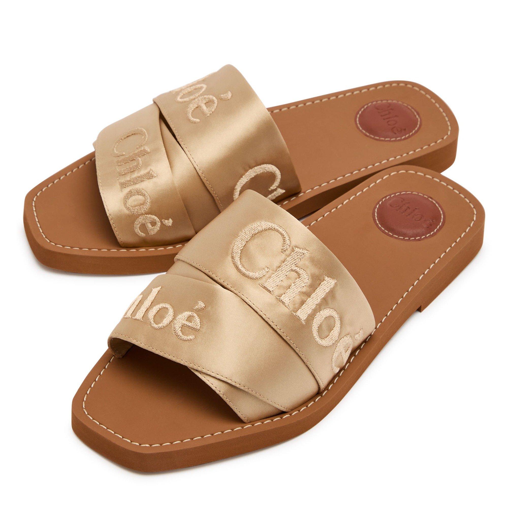 SAND - Chloe - WOODY SATIN SLIDE - 3