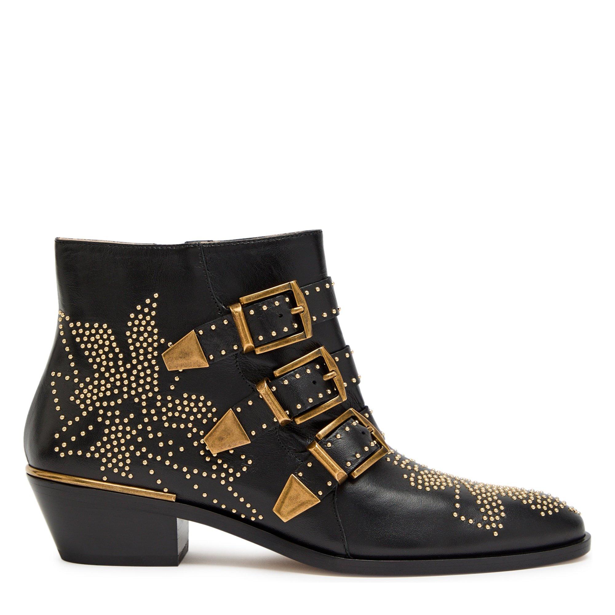 BLACK AND OTHER - Chloe - Women's Susan Leather Wedge Heeled Ankle Boots - 1