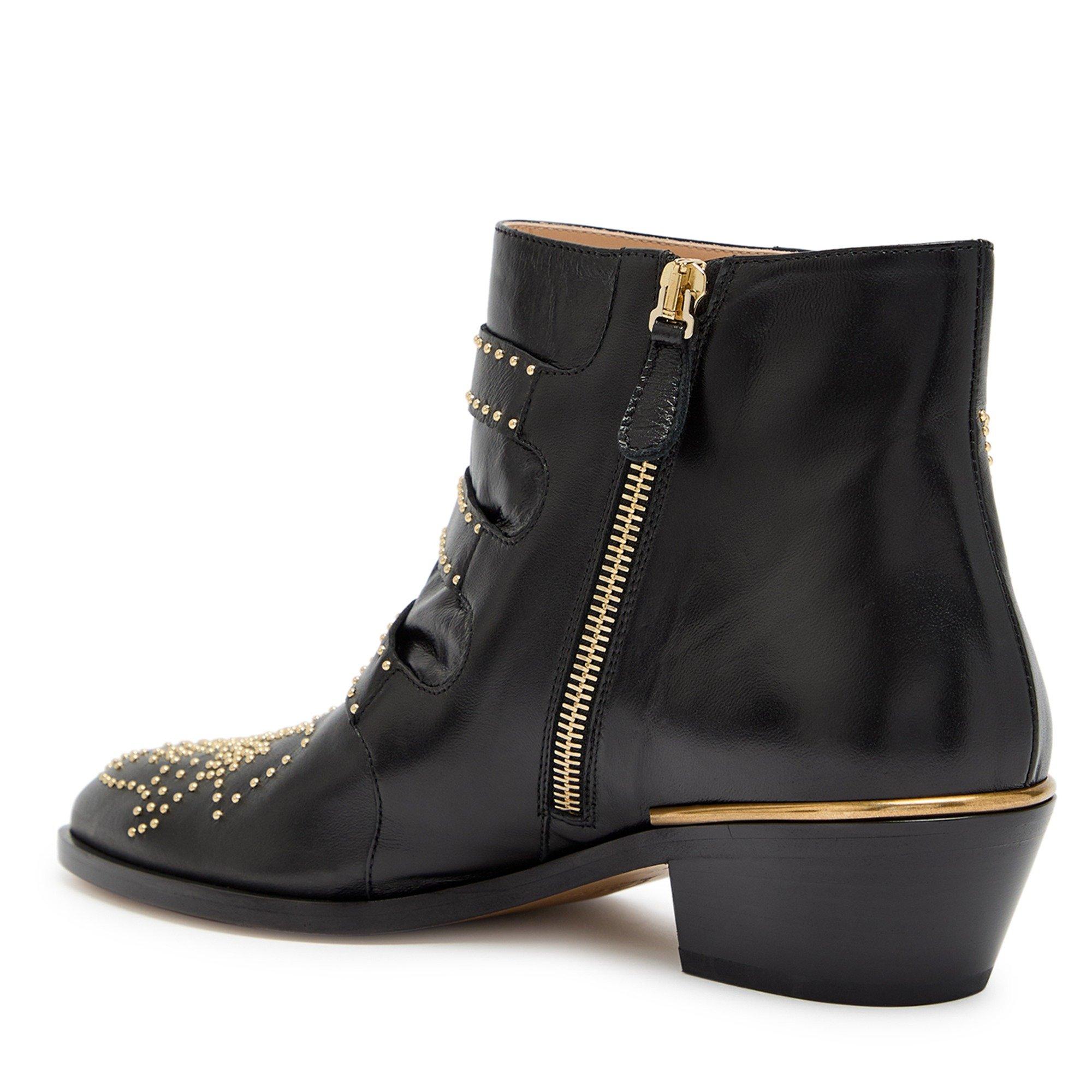 BLACK AND OTHER - Chloe - Women's Susan Leather Wedge Heeled Ankle Boots - 2