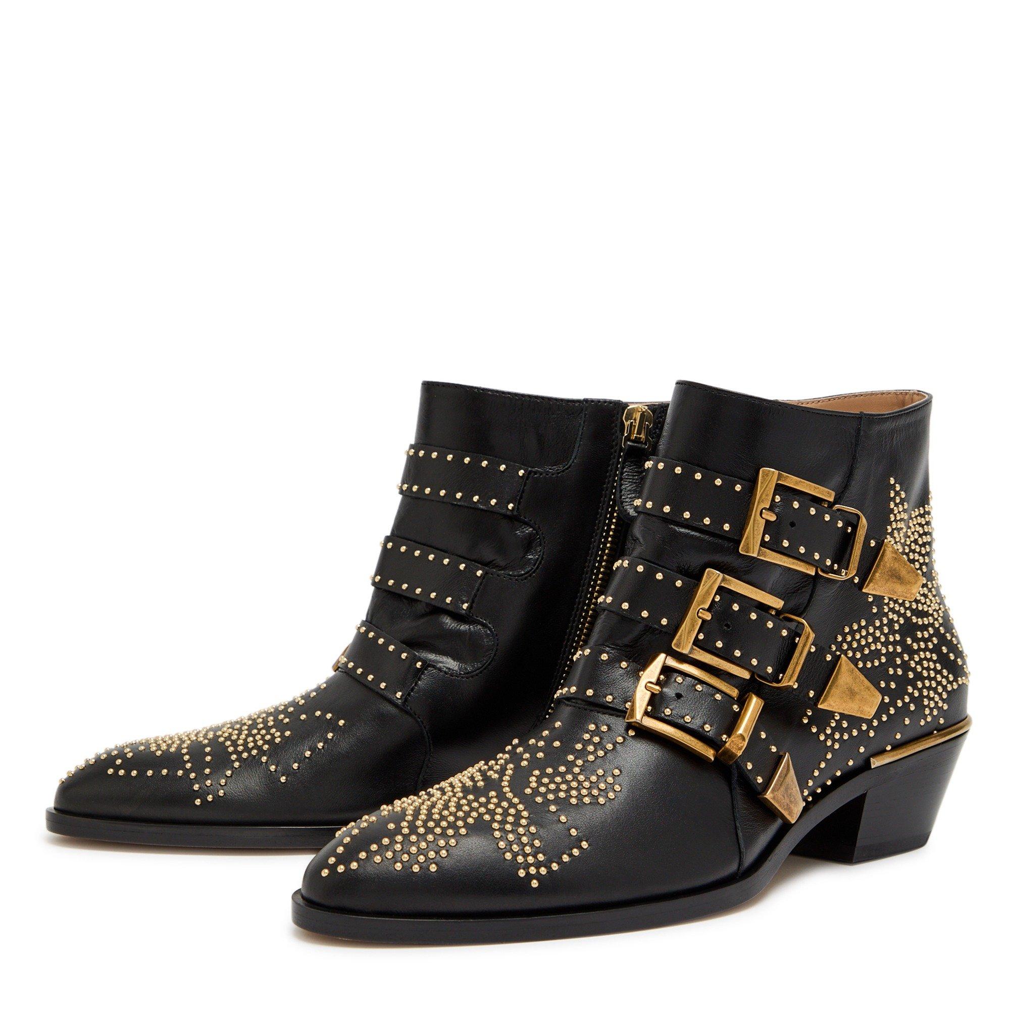 BLACK AND OTHER - Chloe - Women's Susan Leather Wedge Heeled Ankle Boots - 3