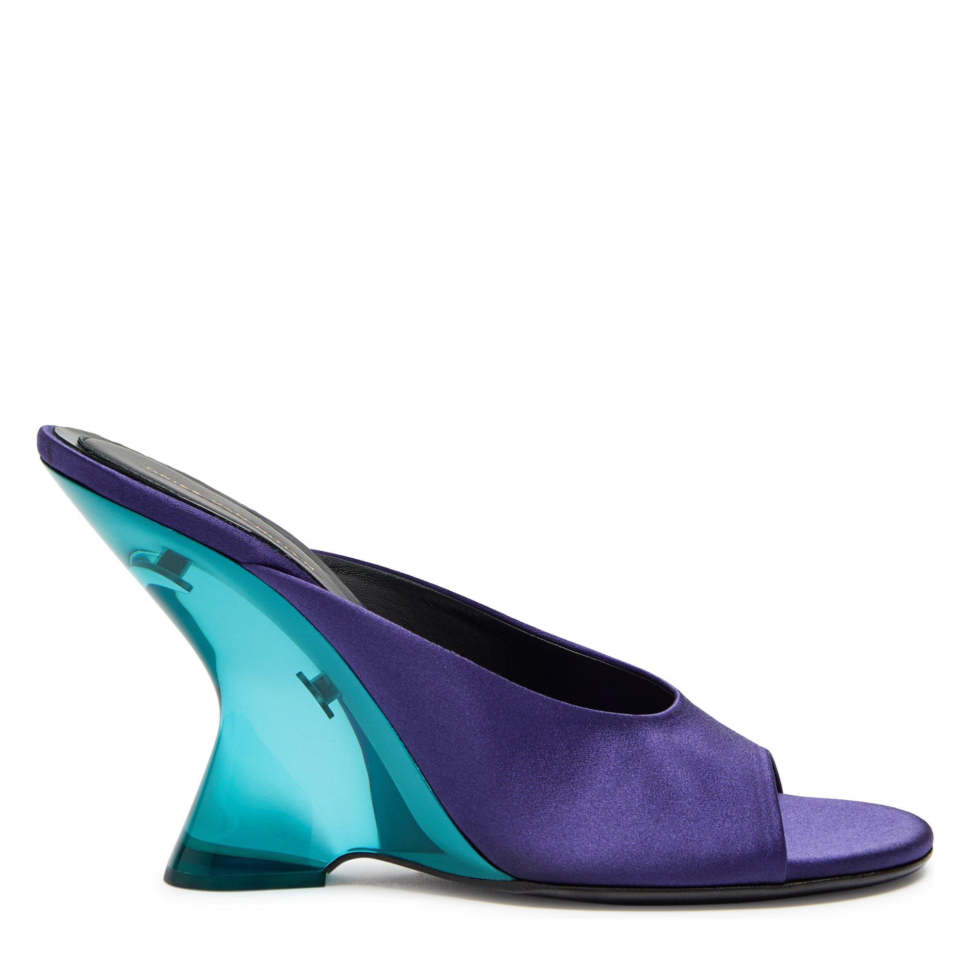 PURPLE - Dries Van Noten - 100MM COLOURED PLEXY WEDGE MUL - 1