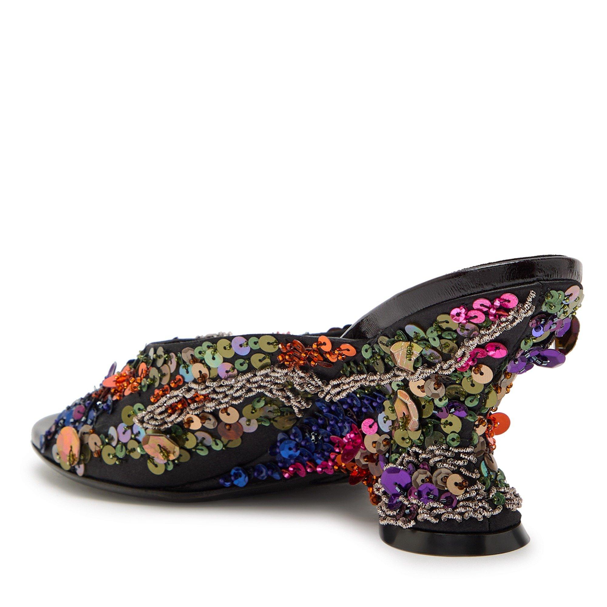 MULTICOLOURED - Dries Van Noten - 75MM WEDGE MULE IN SATIN WITH - 2