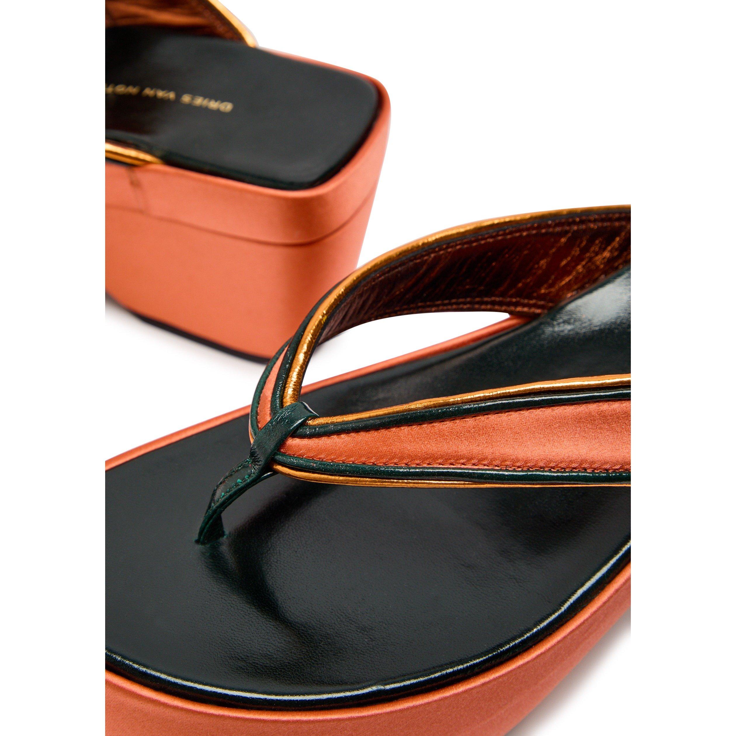 ORANGE - Dries Van Noten - TWO PIECES PLATFORM FLIP FLOP - 4