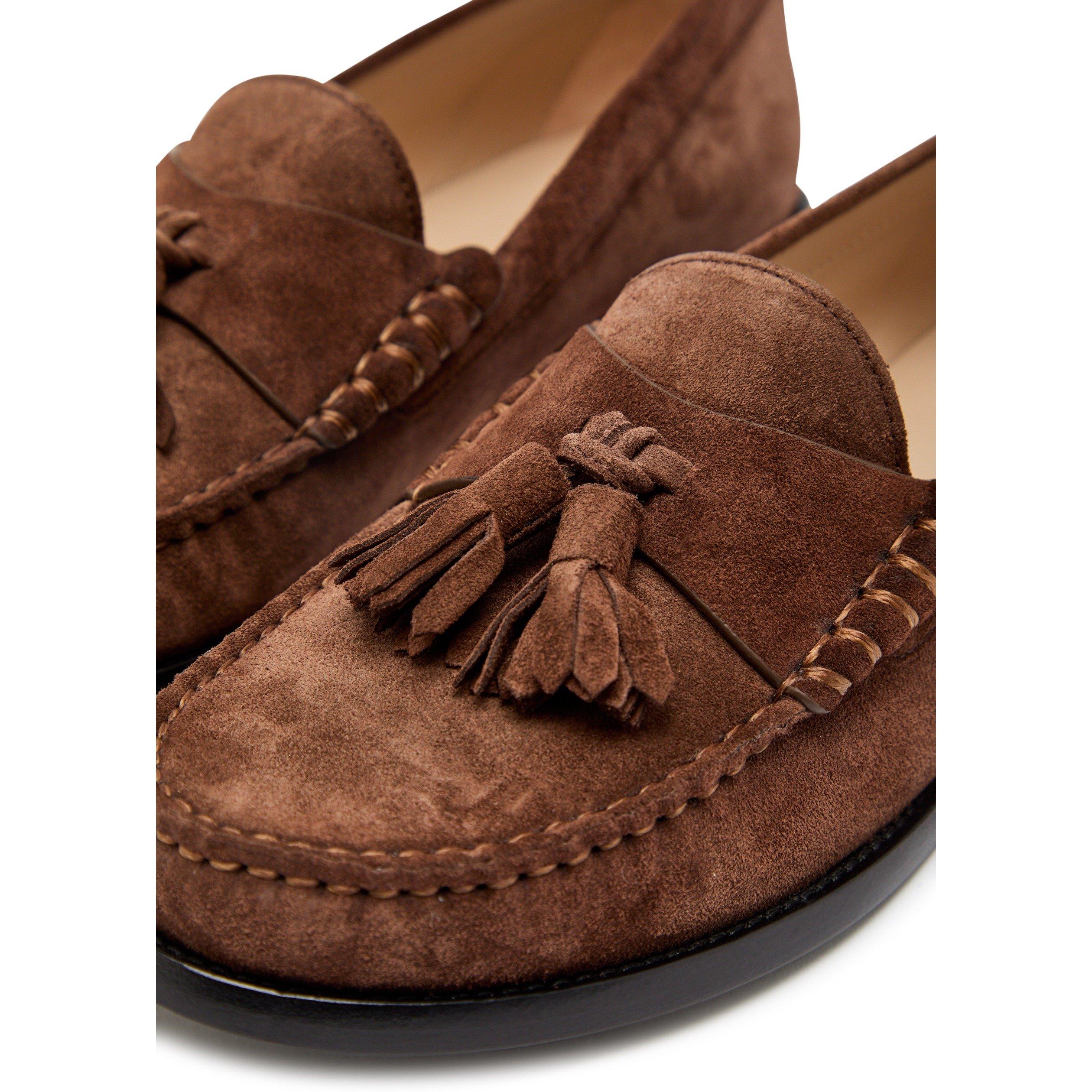 BROWN - Stuart Weitzman - LOTTIE TASSEL LOAFER - 4