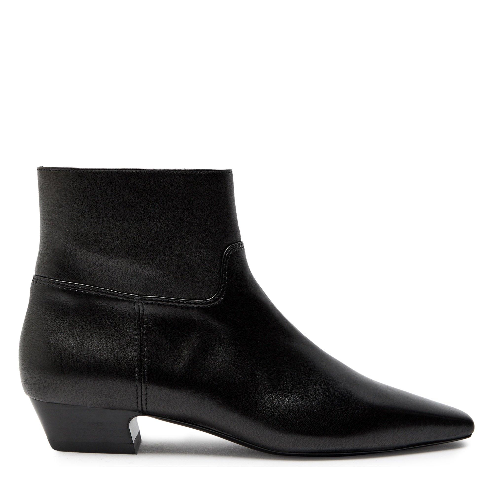BLACK - Stuart Weitzman - Women's Stassi Leather Heeled Ankle Boots