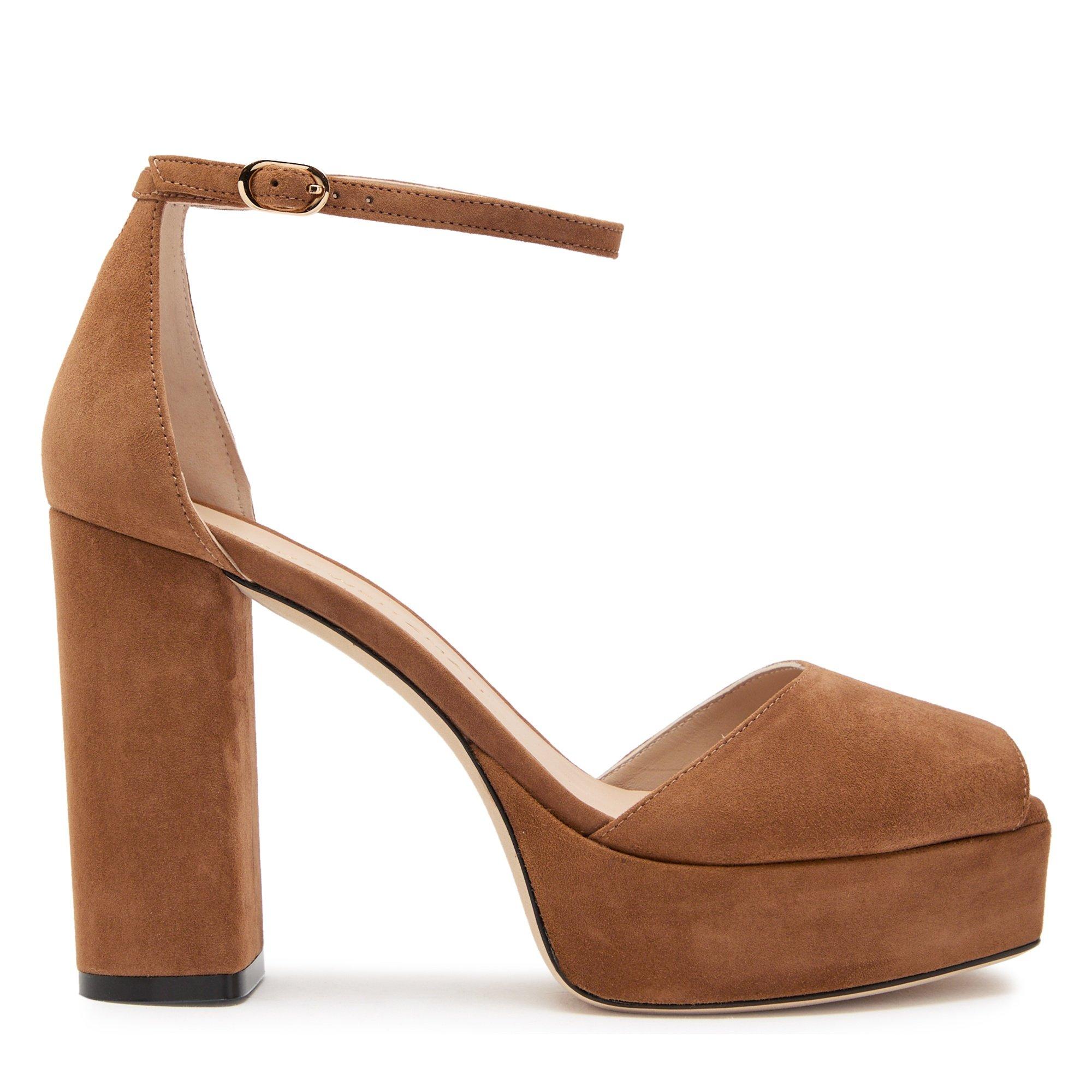 TAN - Stuart Weitzman - SABRINA ANKLE-STRAP PLATFORM