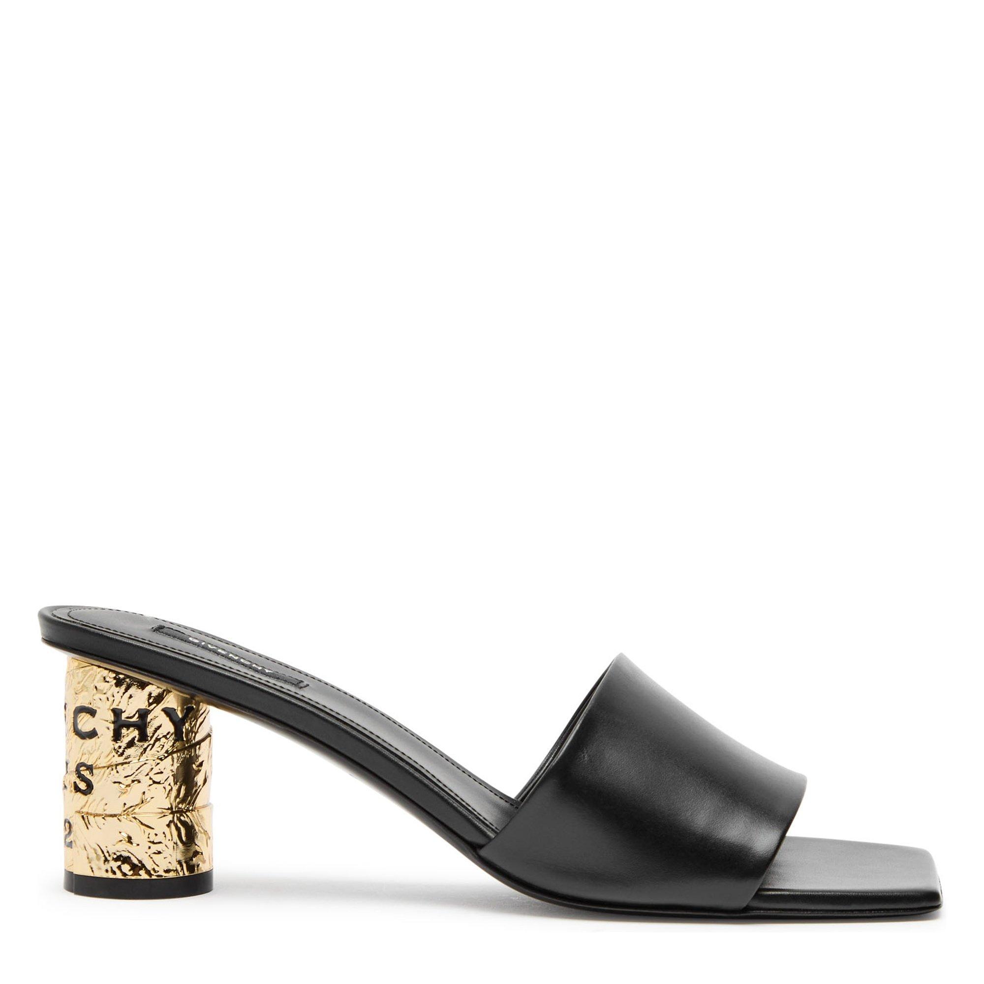 BLACK - GIVENCHY - Women's Tape Leather Heeled Mules 65 mm - 1