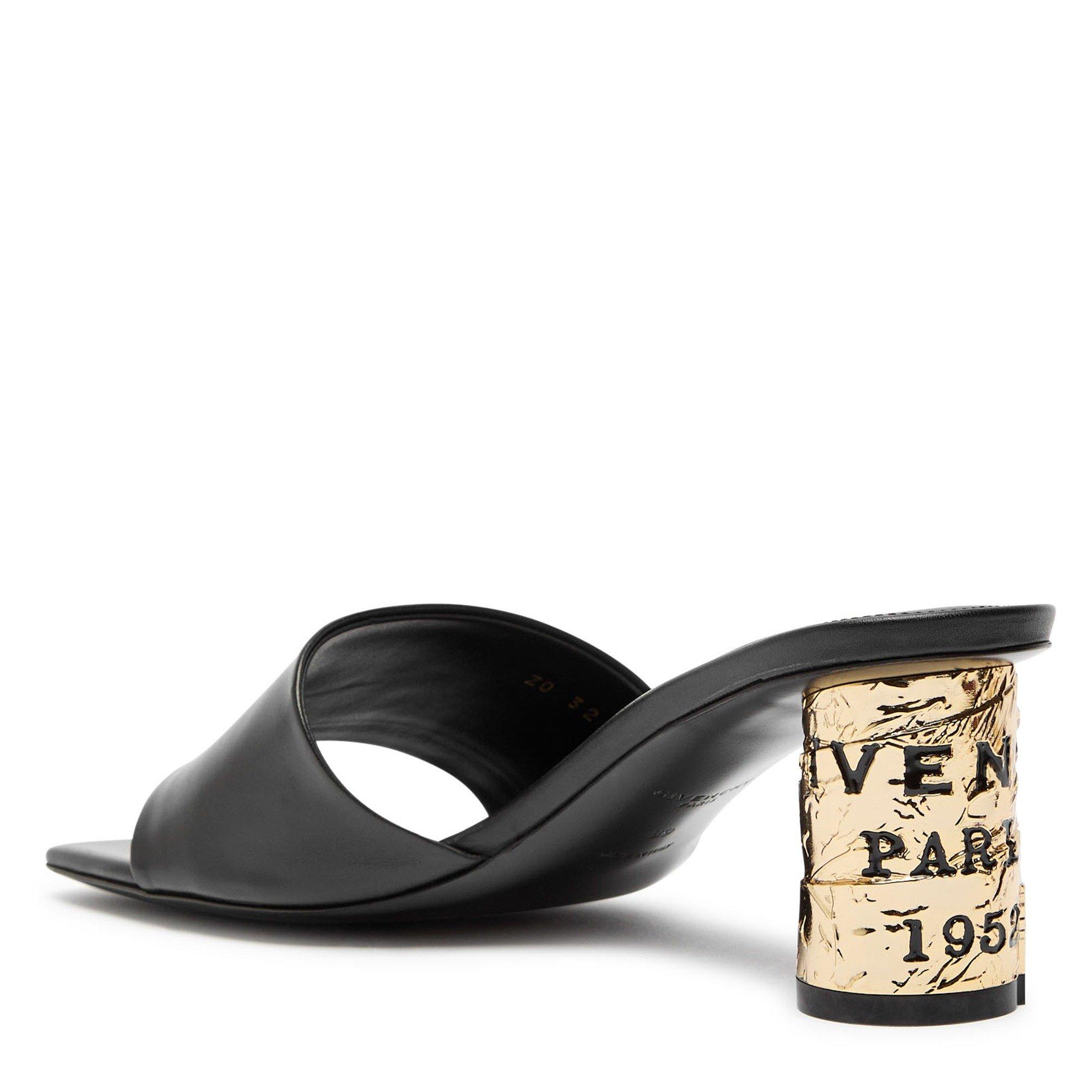 BLACK - GIVENCHY - Women's Tape Leather Heeled Mules 65 mm - 2