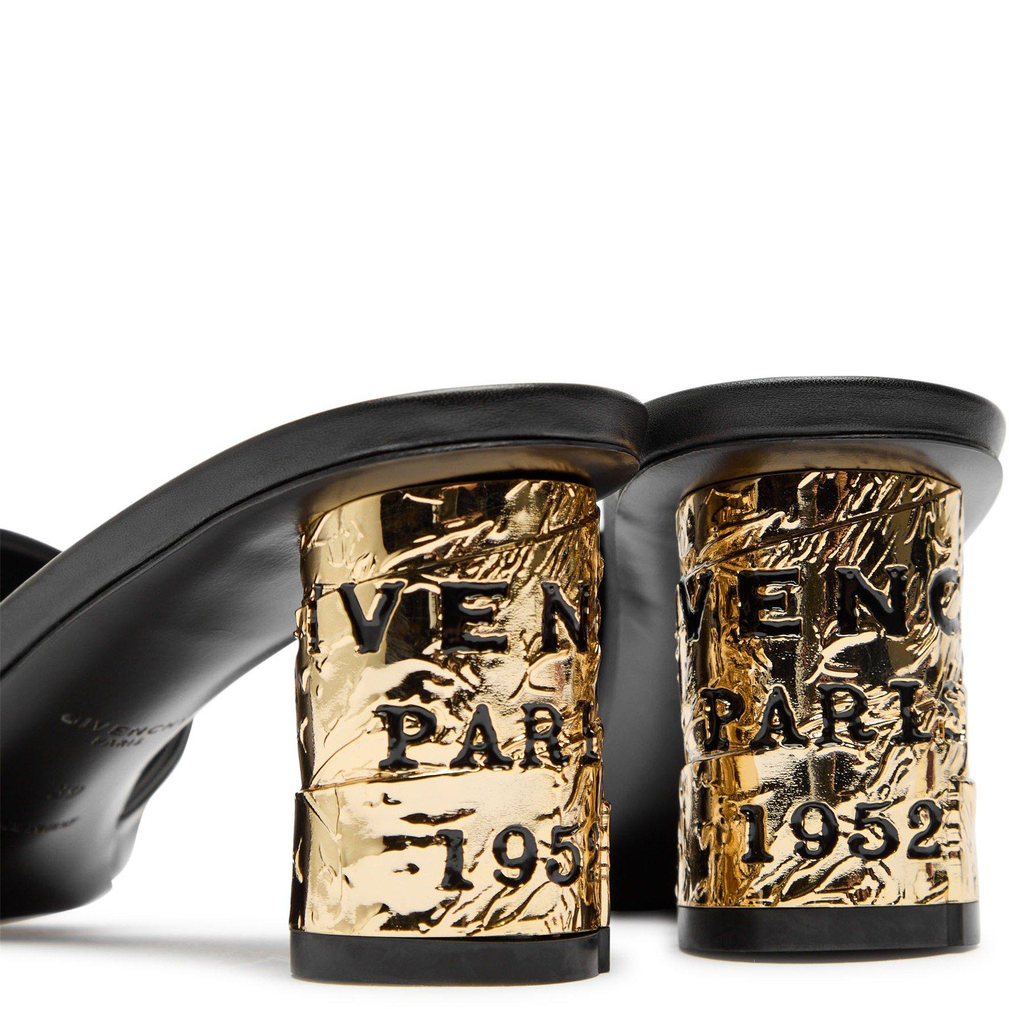BLACK - GIVENCHY - Women's Tape Leather Heeled Mules 65 mm - 4
