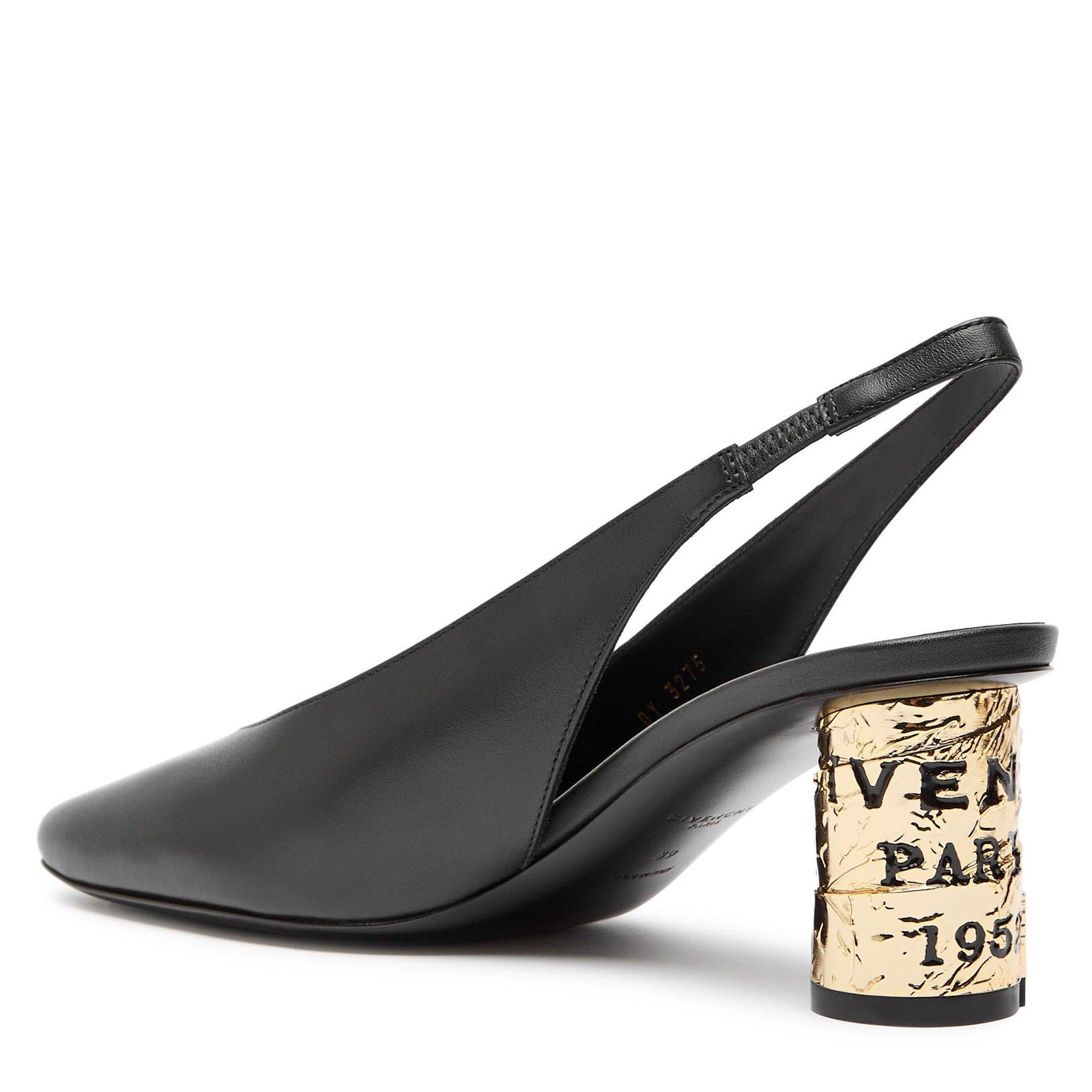 BLACK - GIVENCHY - Women's Tape Heel Leather 65 mm Slingbacks - 2