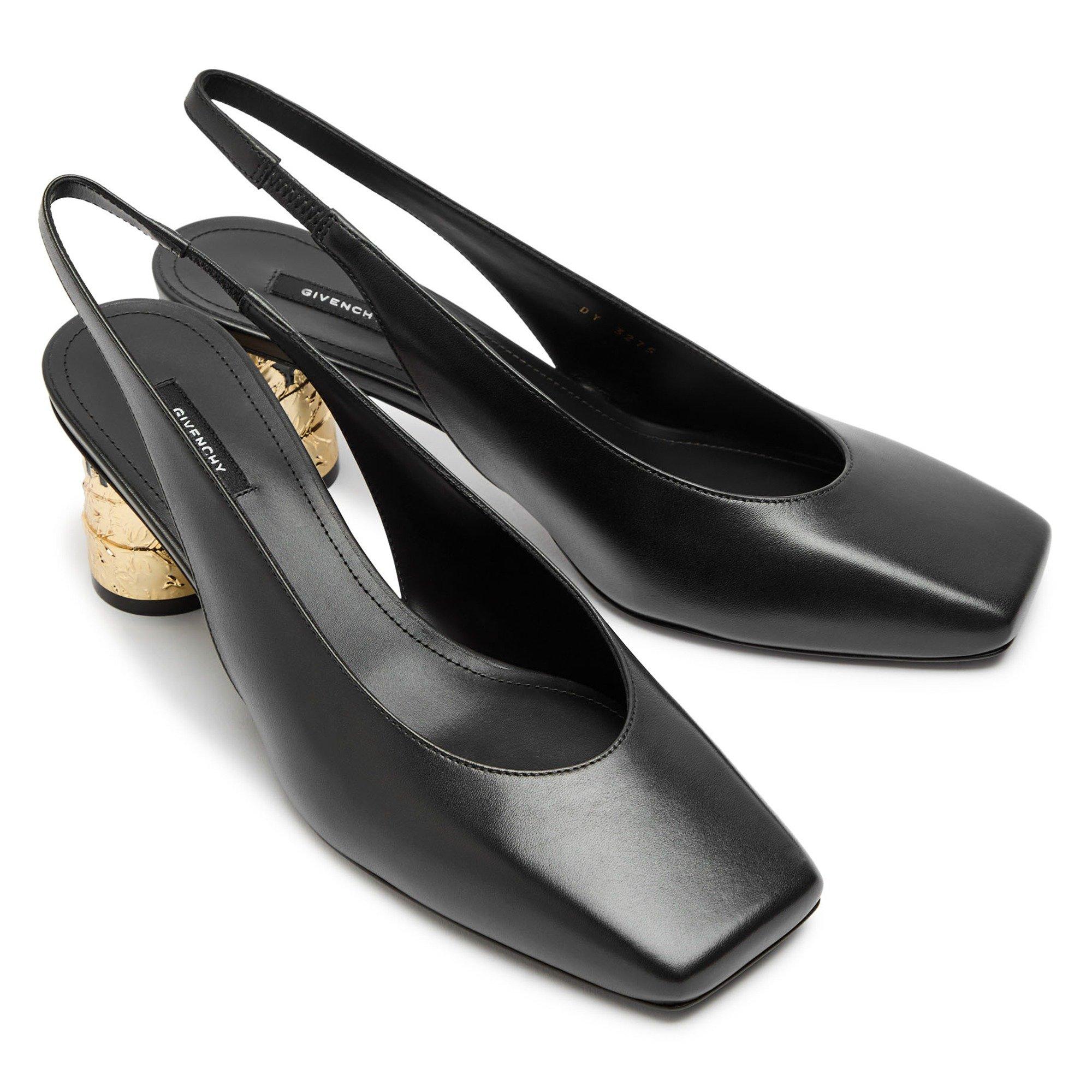BLACK - GIVENCHY - Women's Tape Heel Leather 65 mm Slingbacks - 3