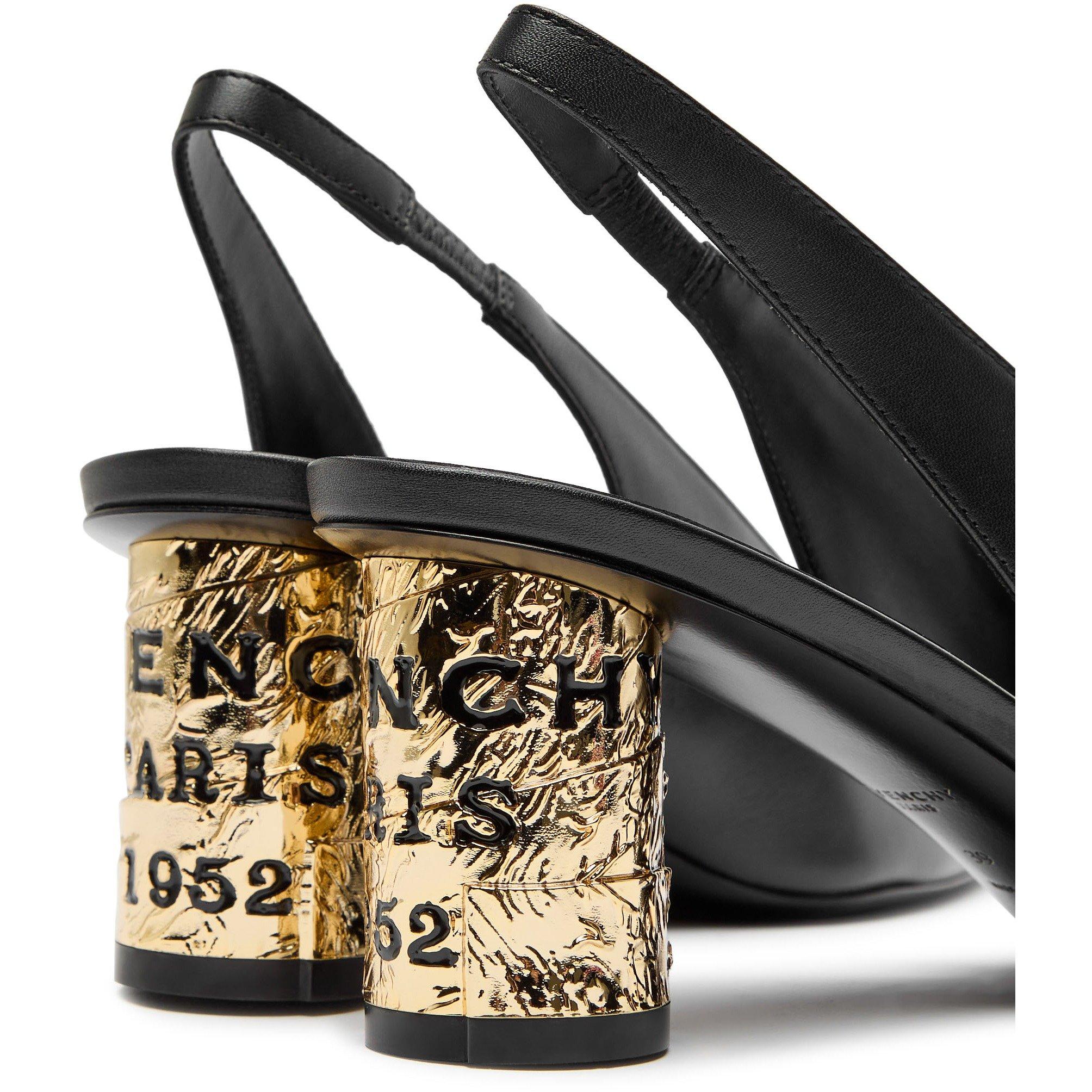 BLACK - GIVENCHY - Women's Tape Heel Leather 65 mm Slingbacks - 4