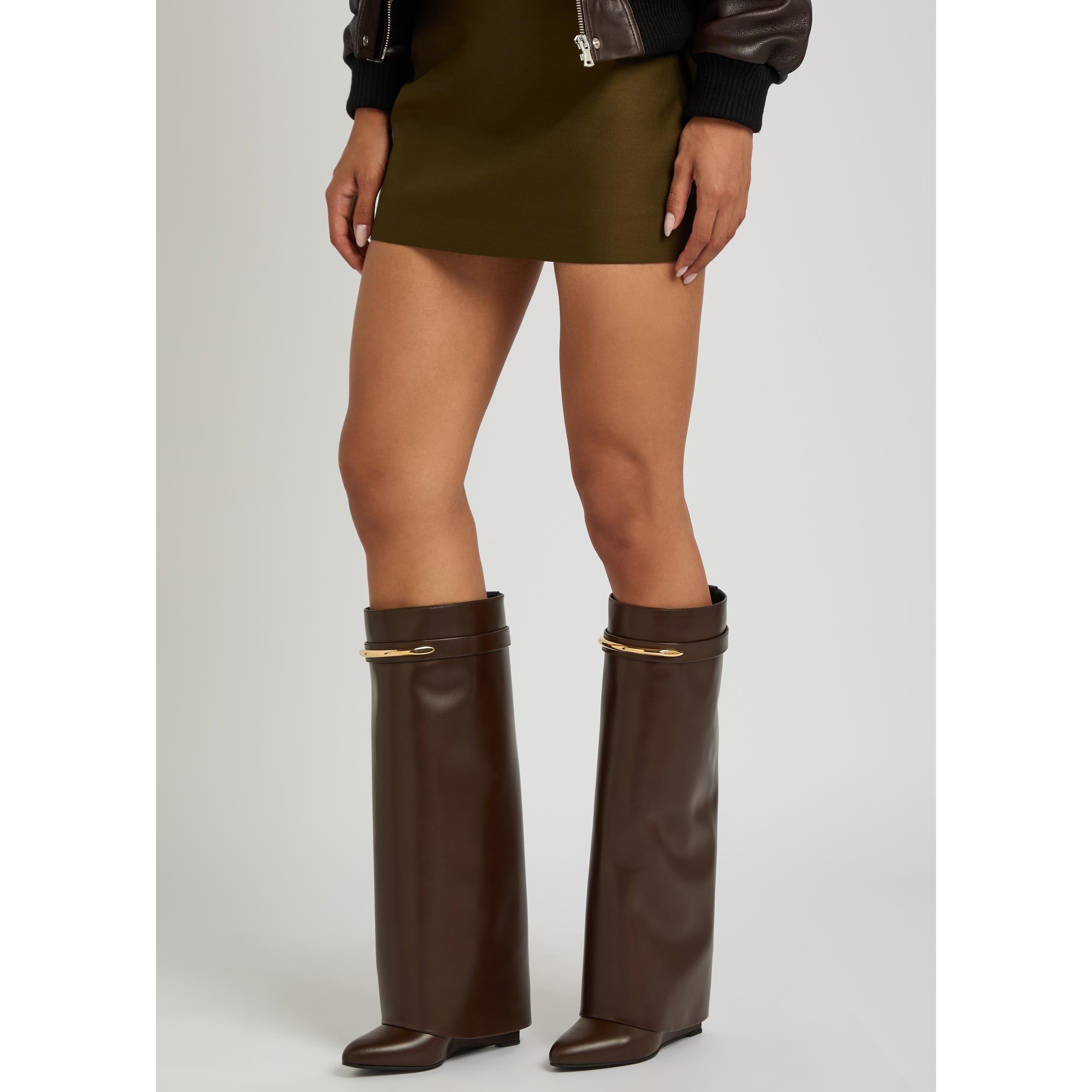BROWN - GIVENCHY - SHARK TALL BOOT 95 - 3
