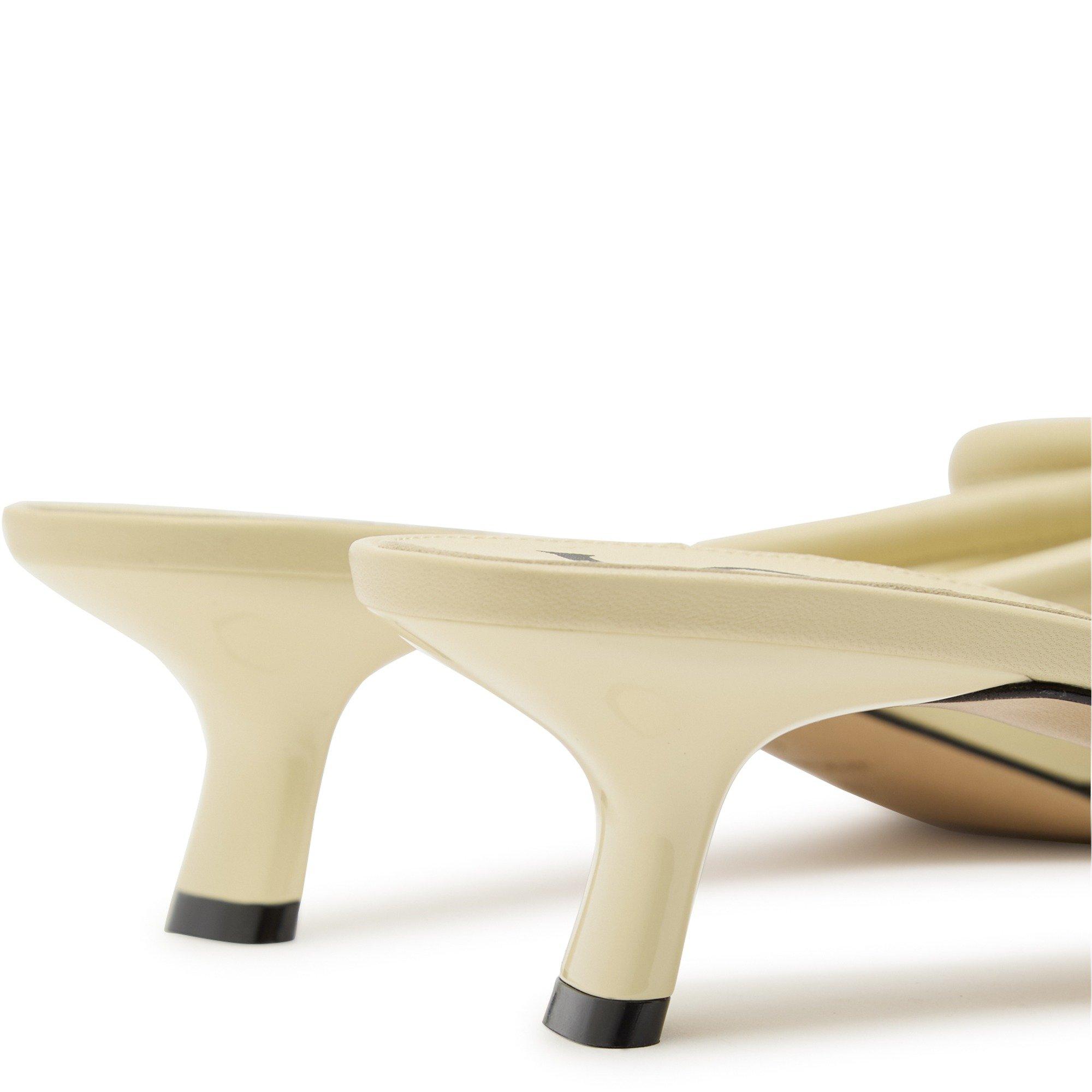 IVORY - LOEWE - Women's Flamenco Knot 45 Leather Heeled Mules - 4