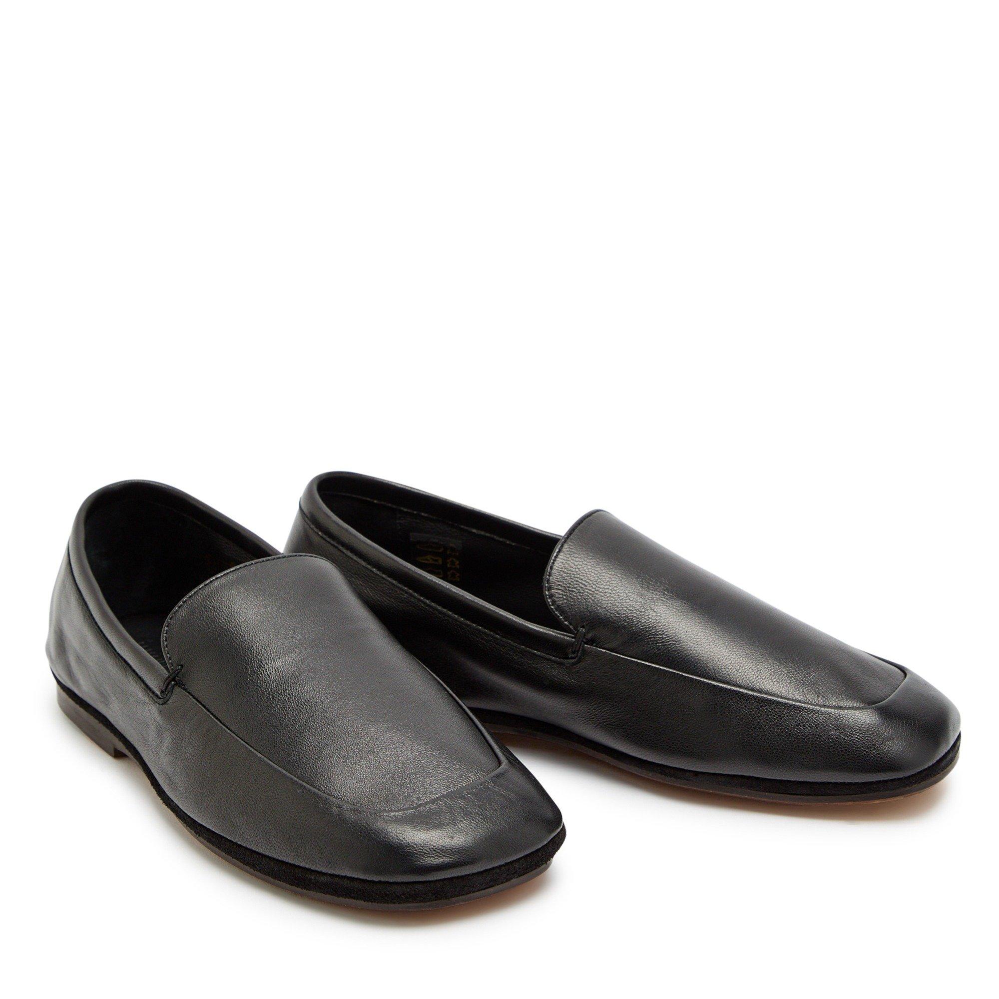 BLACK - Lemaire - Women's Leather Slip-On Loafers - 3