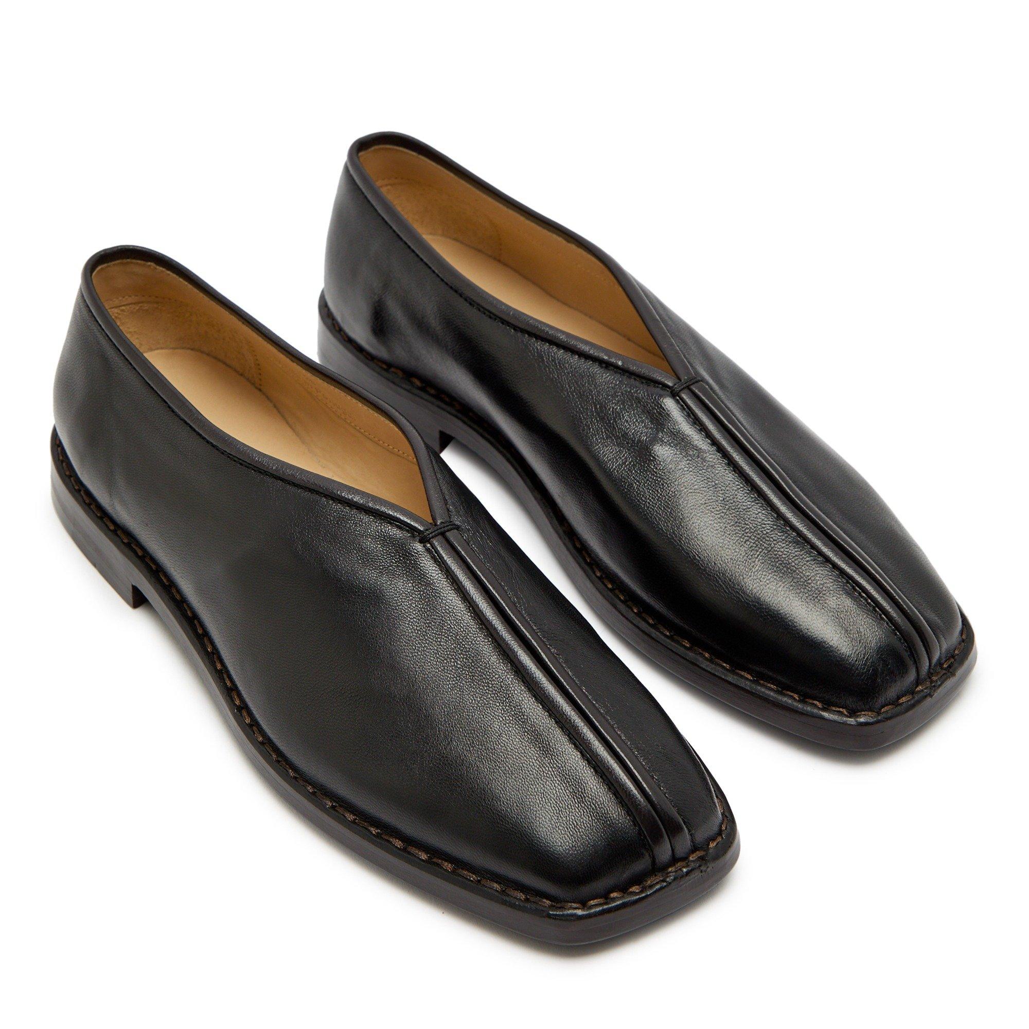 BLACK - Lemaire - Women's Flat Piped Leather Loafers - 3