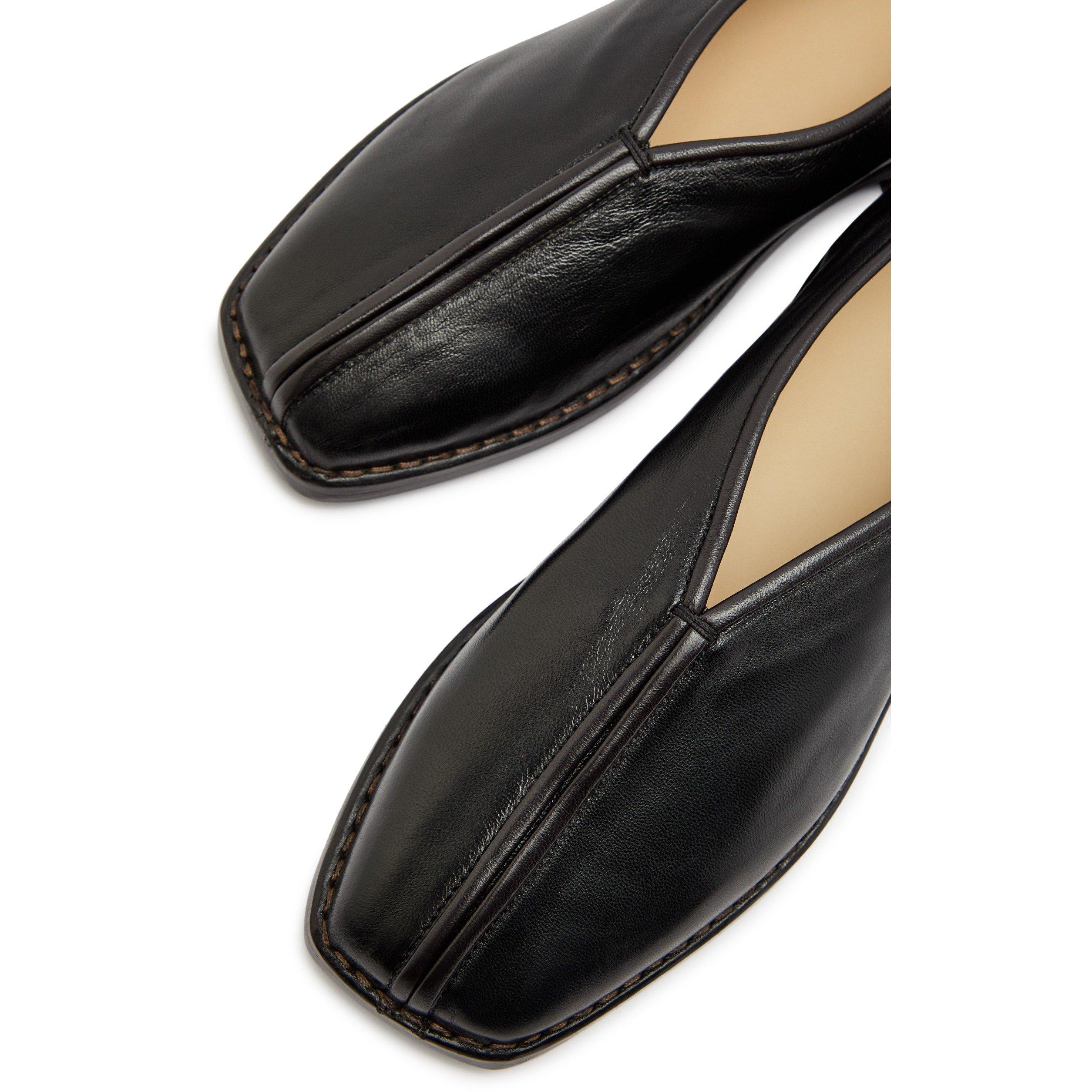BLACK - Lemaire - Women's Flat Piped Leather Loafers - 4