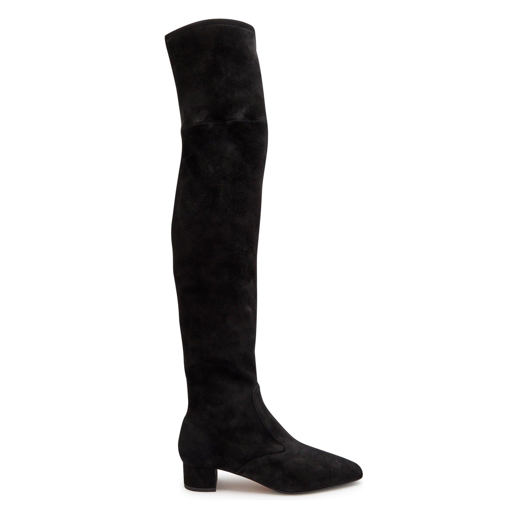 BLACK - Aquazzura - Women's Remi Suede Over-the-Knee Boots - 1