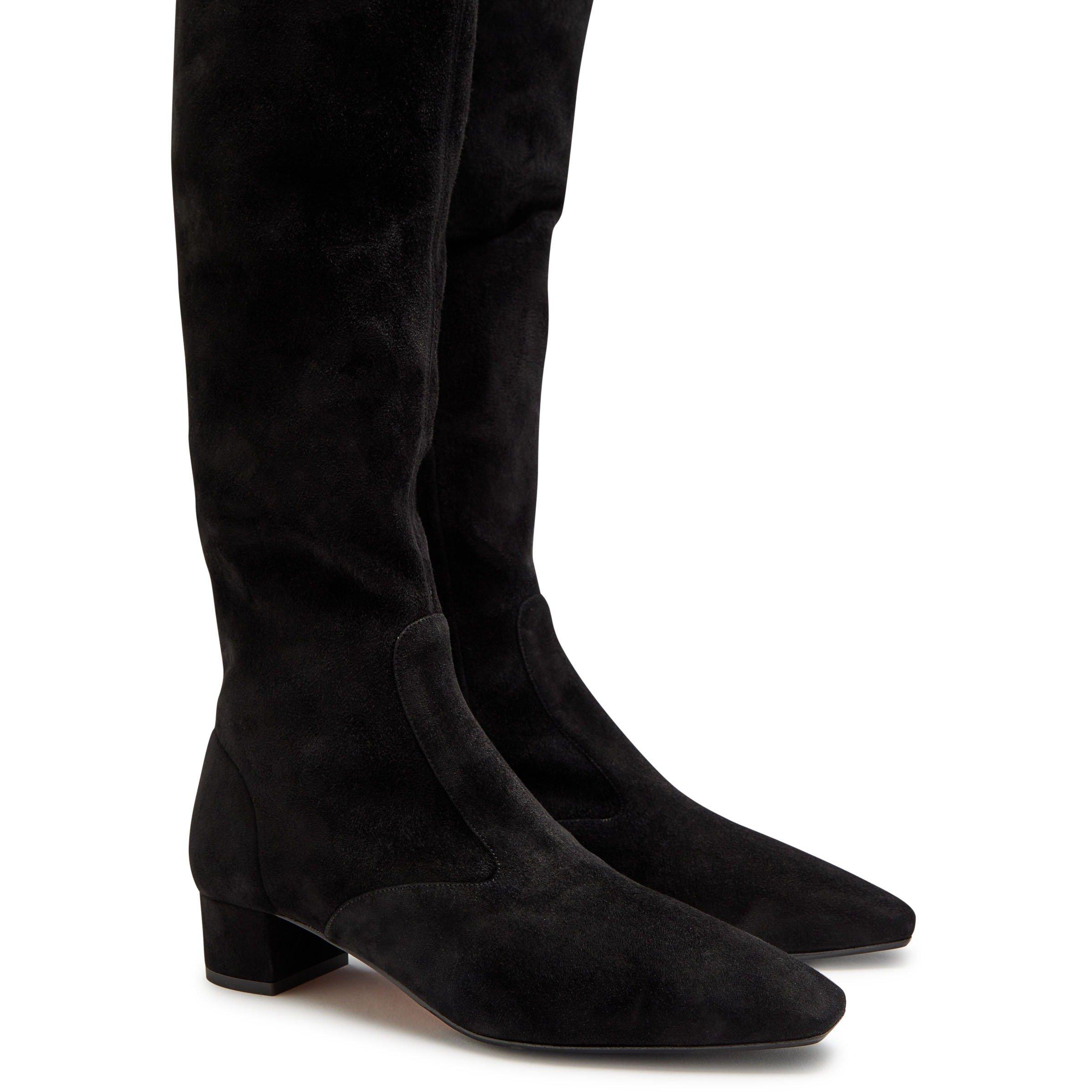BLACK - Aquazzura - Women's Remi Suede Over-the-Knee Boots - 3