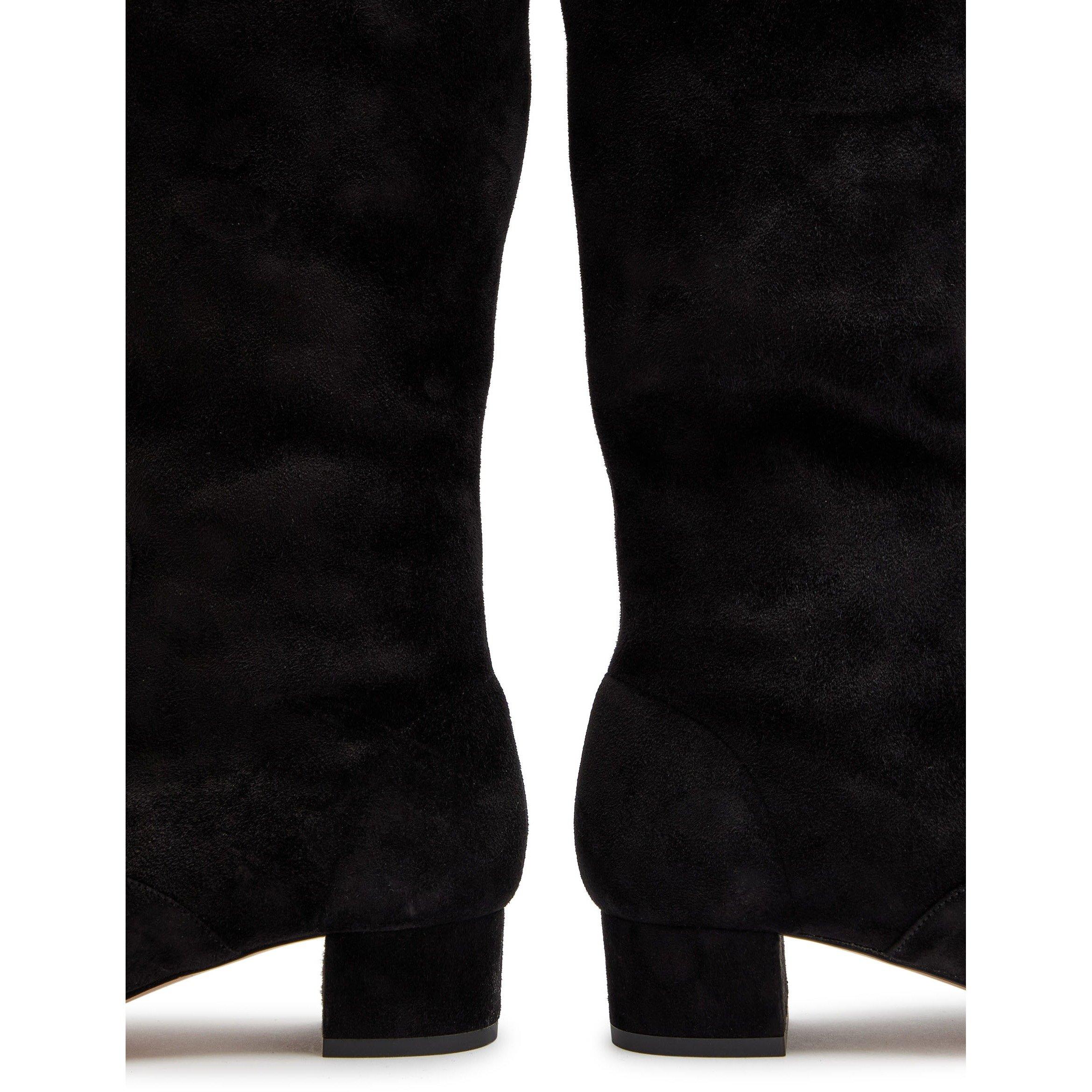 BLACK - Aquazzura - Women's Remi Suede Over-the-Knee Boots - 4