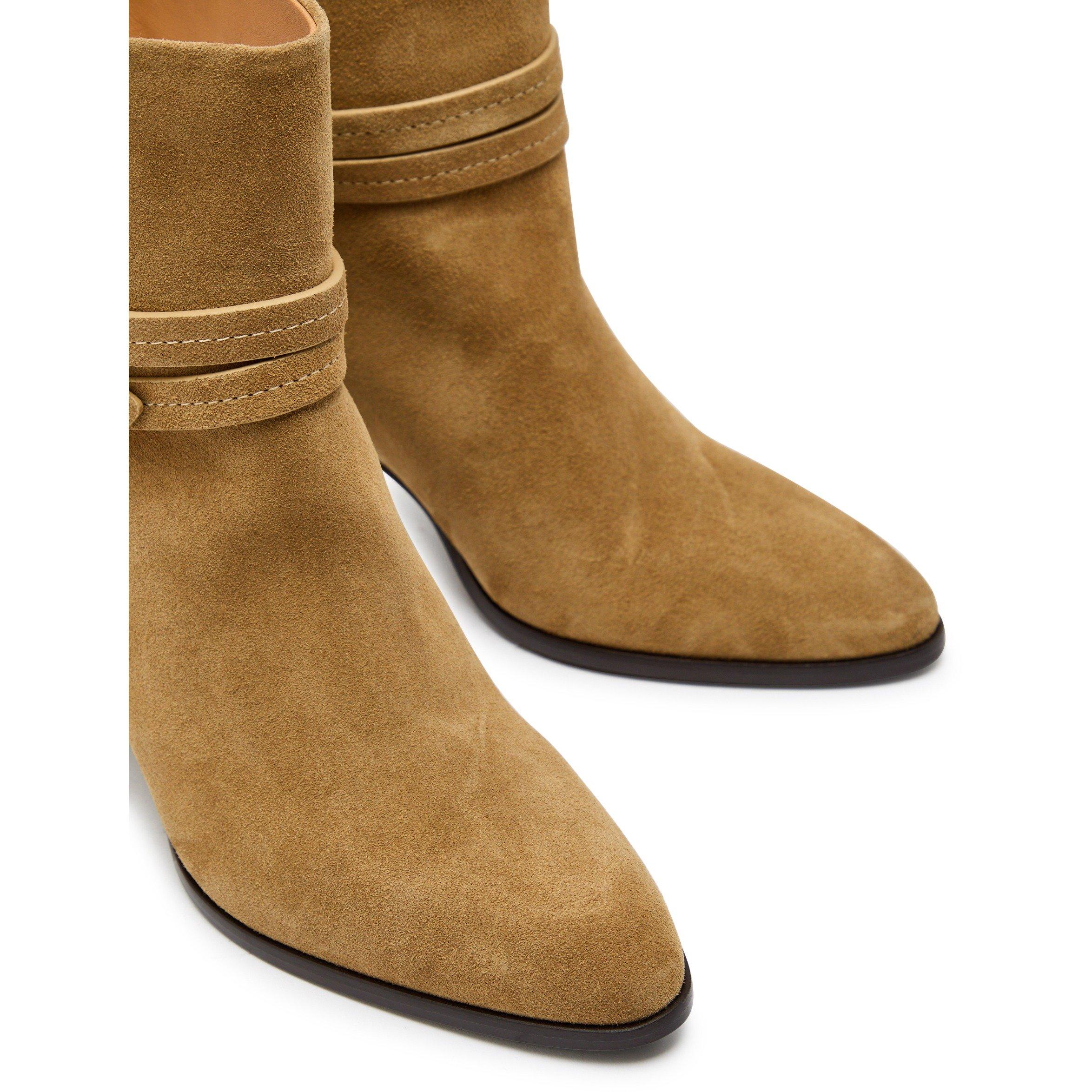 TAUPE - Marant Etoile - Women's Meyli-Ga Suede Heeled Ankle Boots - 3