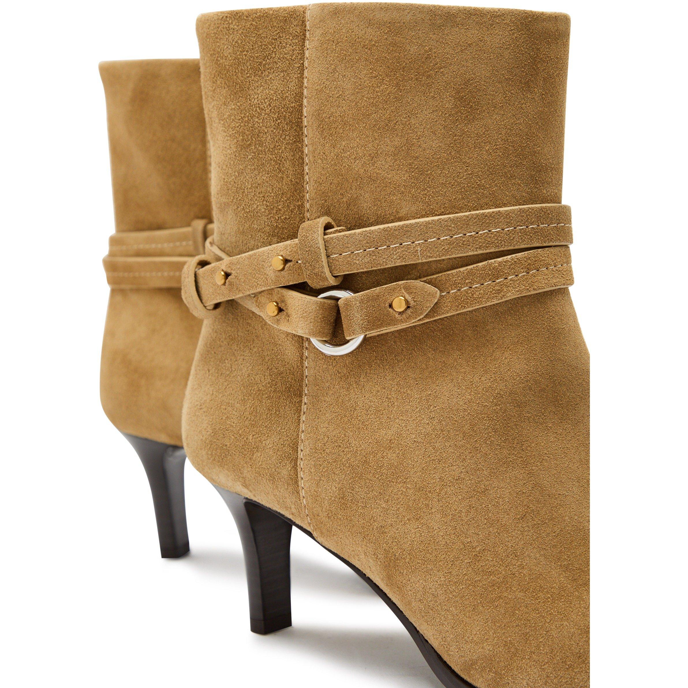 TAUPE - Marant Etoile - Women's Meyli-Ga Suede Heeled Ankle Boots - 4