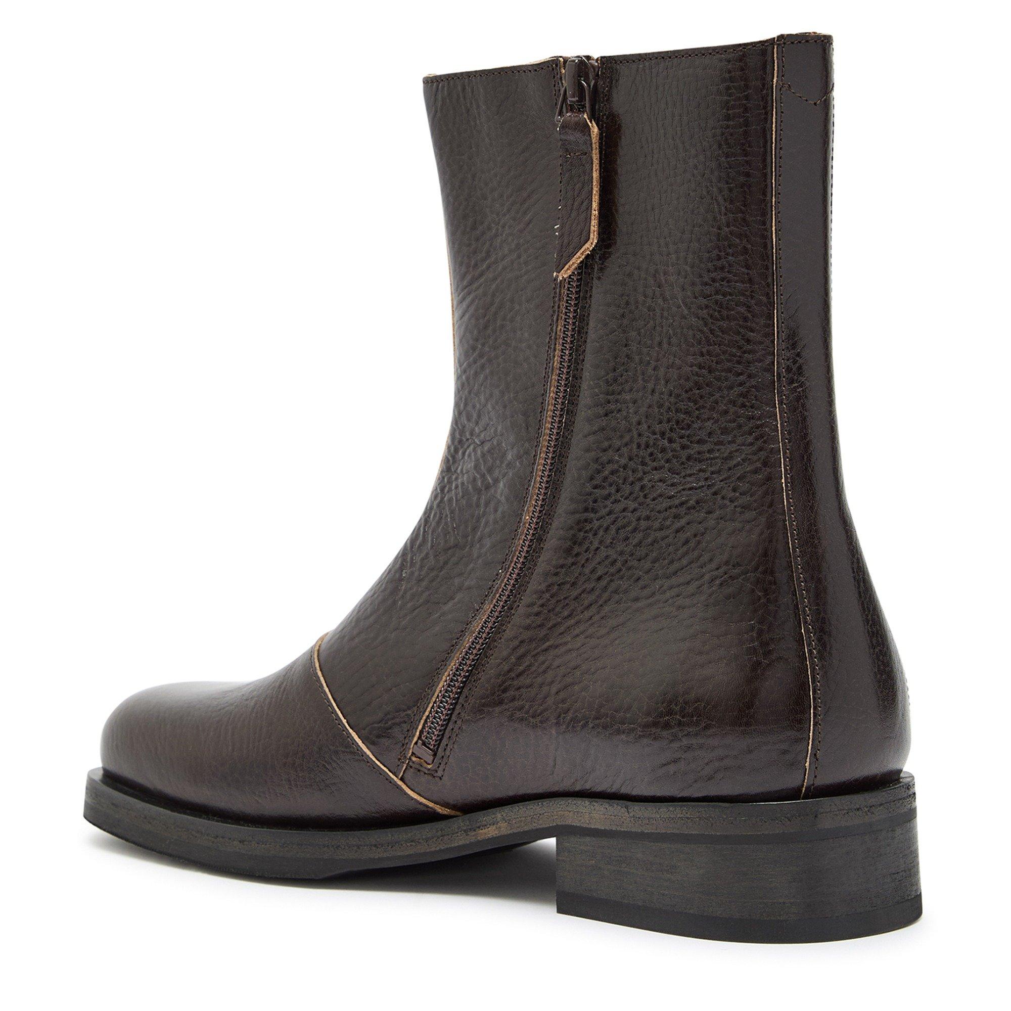 BROWN - Our Legacy - Men's Camion Leather Flat Ankle Boots - 2
