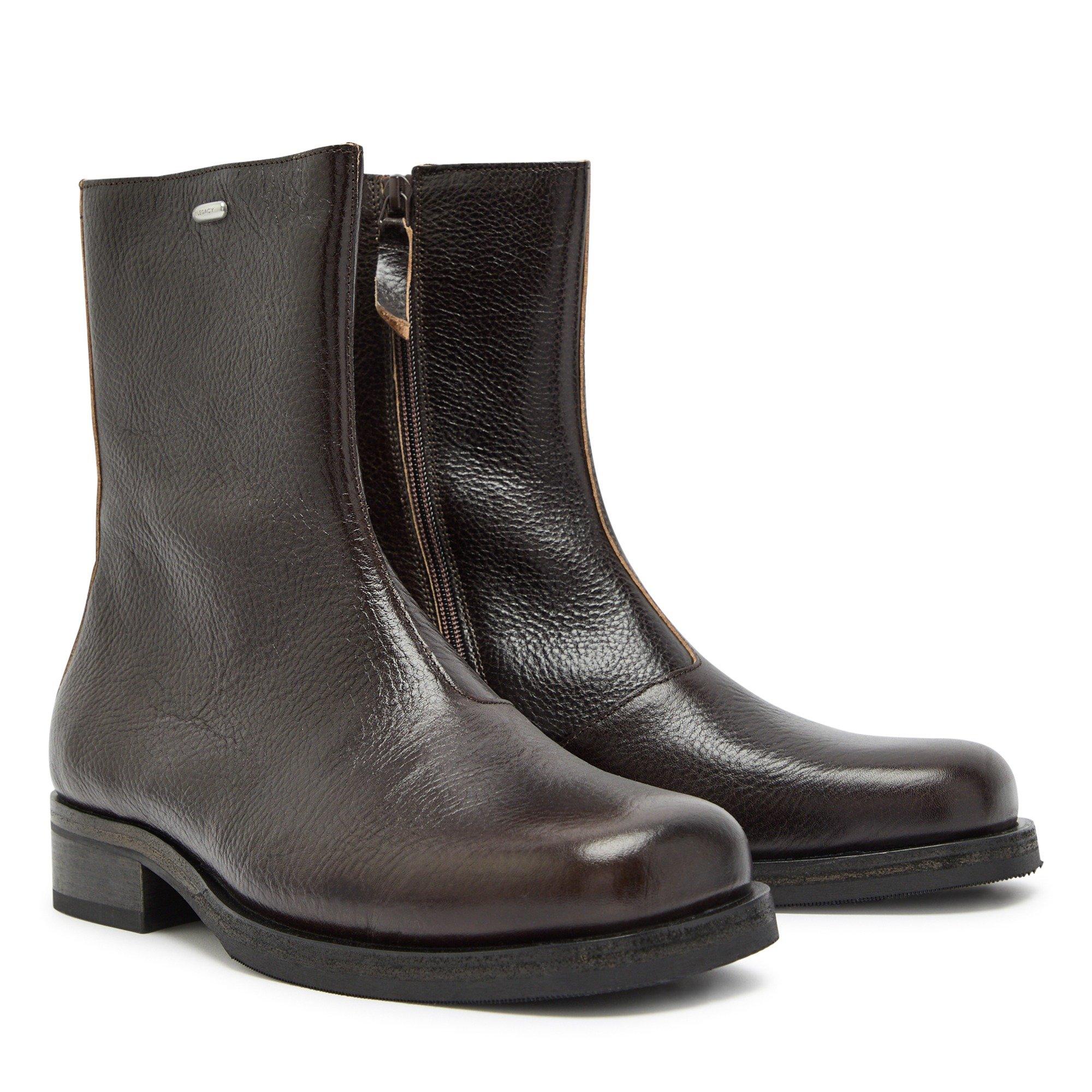 BROWN - Our Legacy - Men's Camion Leather Flat Ankle Boots - 3