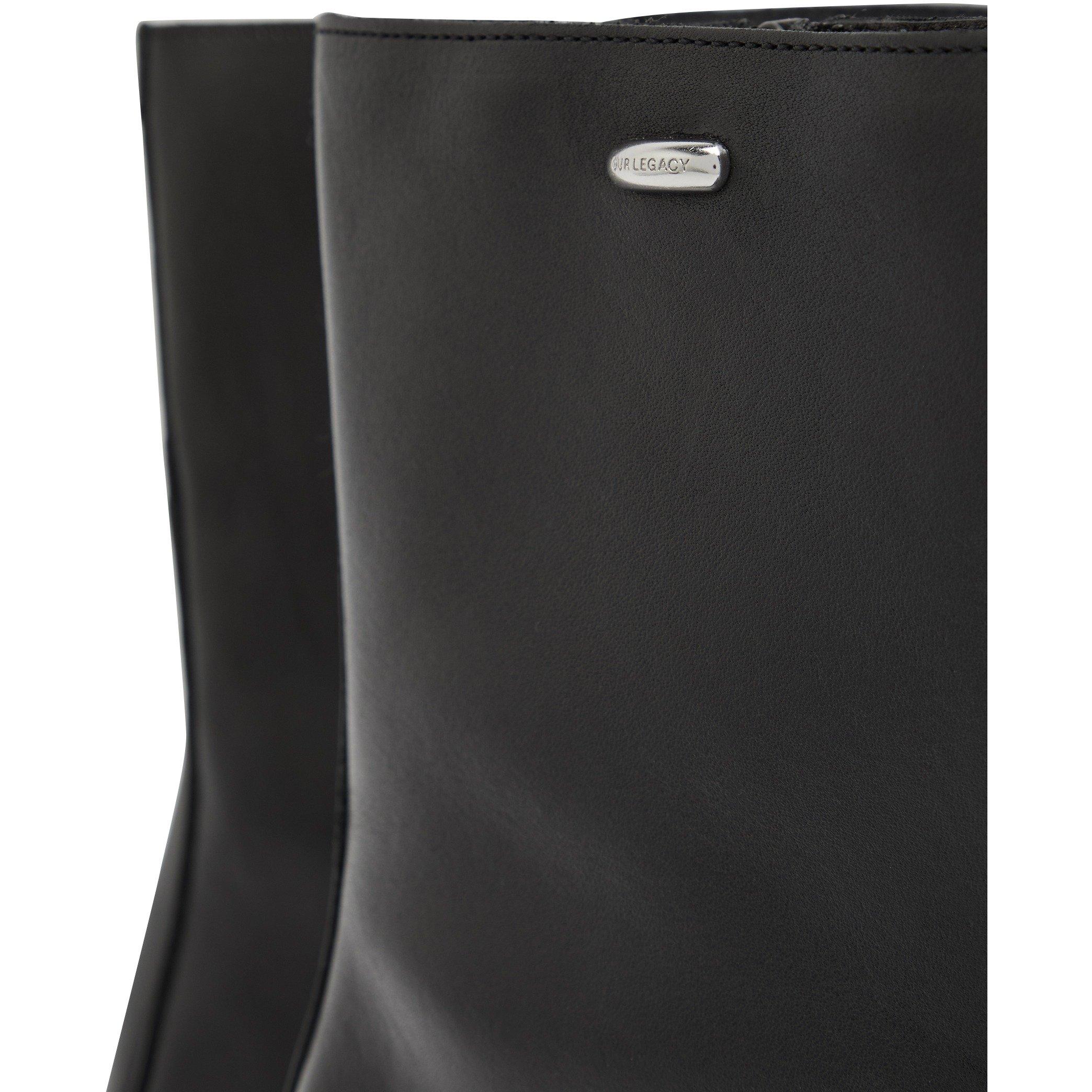 BLACK - Our Legacy - Men's Camion Leather Flat Ankle Boots - 4