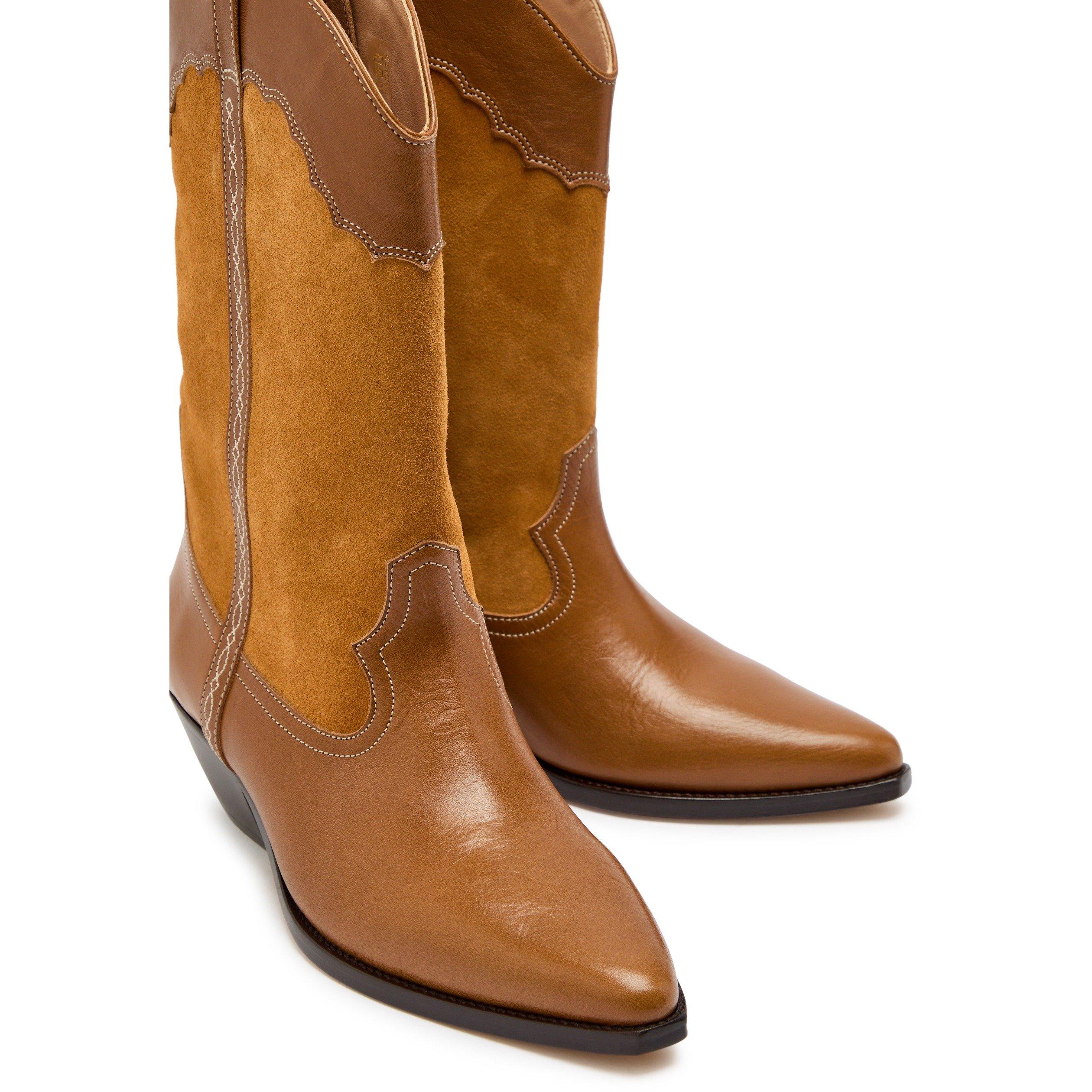 TAN - Marant Etoile - Women's Duerto Suede Western Boots - 3