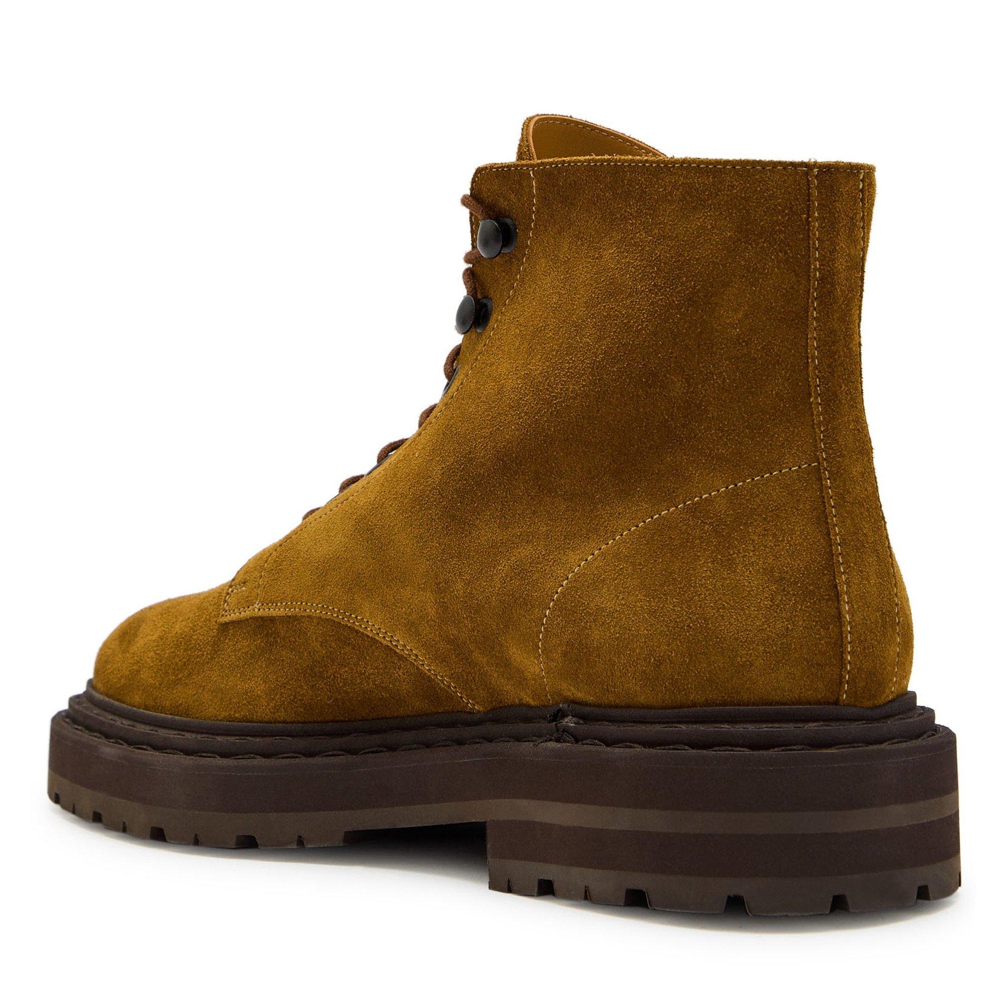 TAN - Legres - Women's Suede Flat Ankle Boots - 2