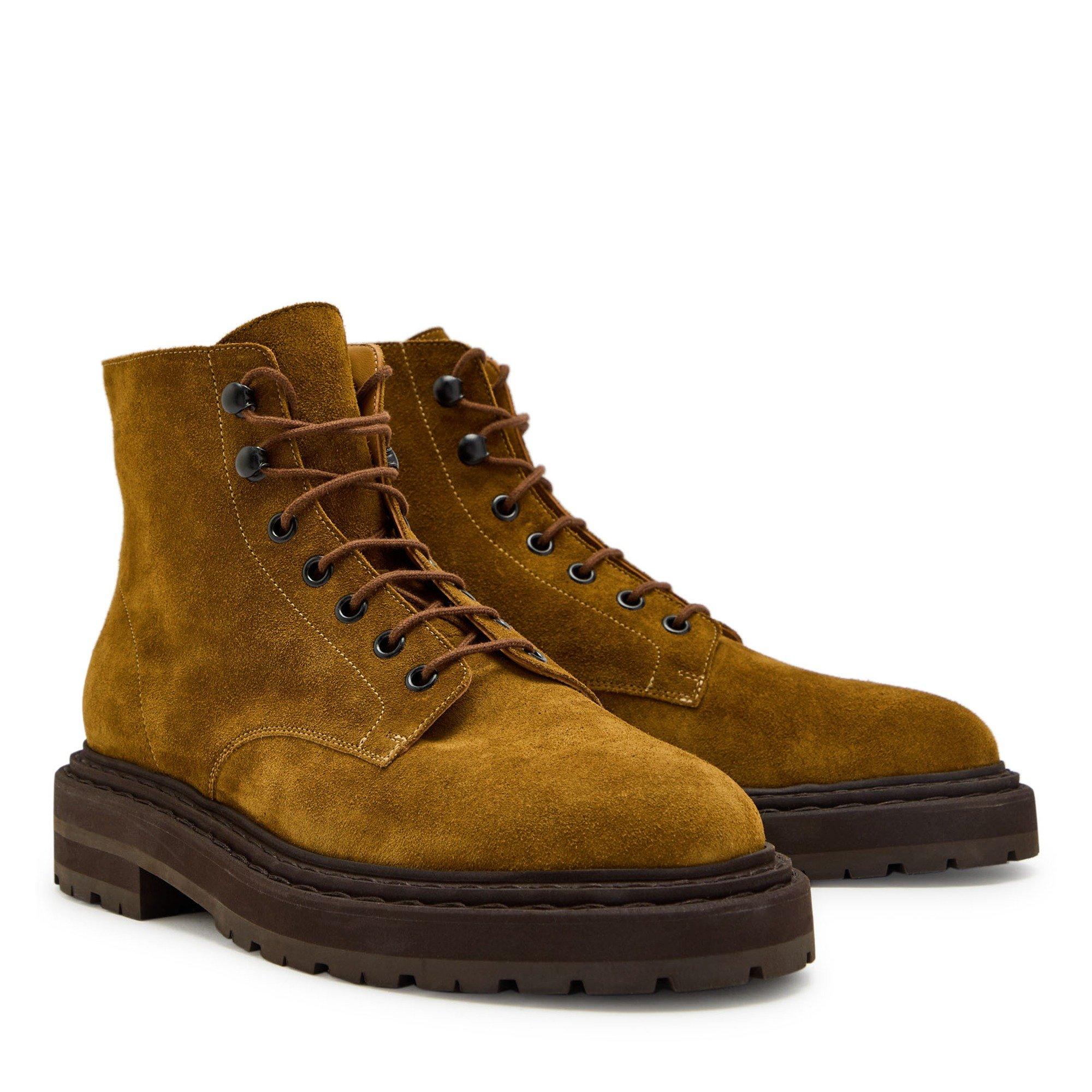 TAN - Legres - Women's Suede Flat Ankle Boots - 3