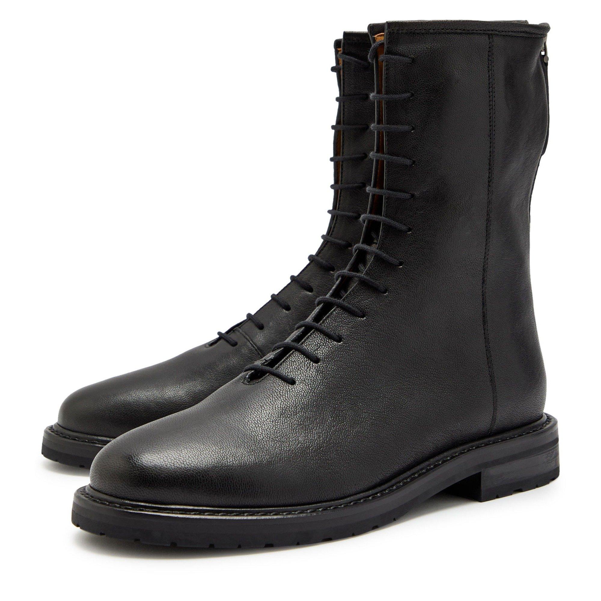 BLACK - Legres - COMBAT IN WASHED LEATHER - 3