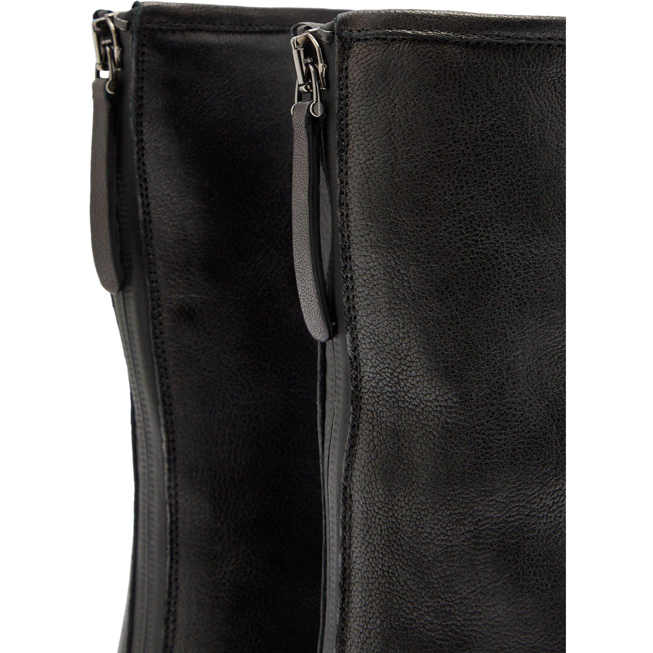 BLACK - Legres - COMBAT IN WASHED LEATHER - 4