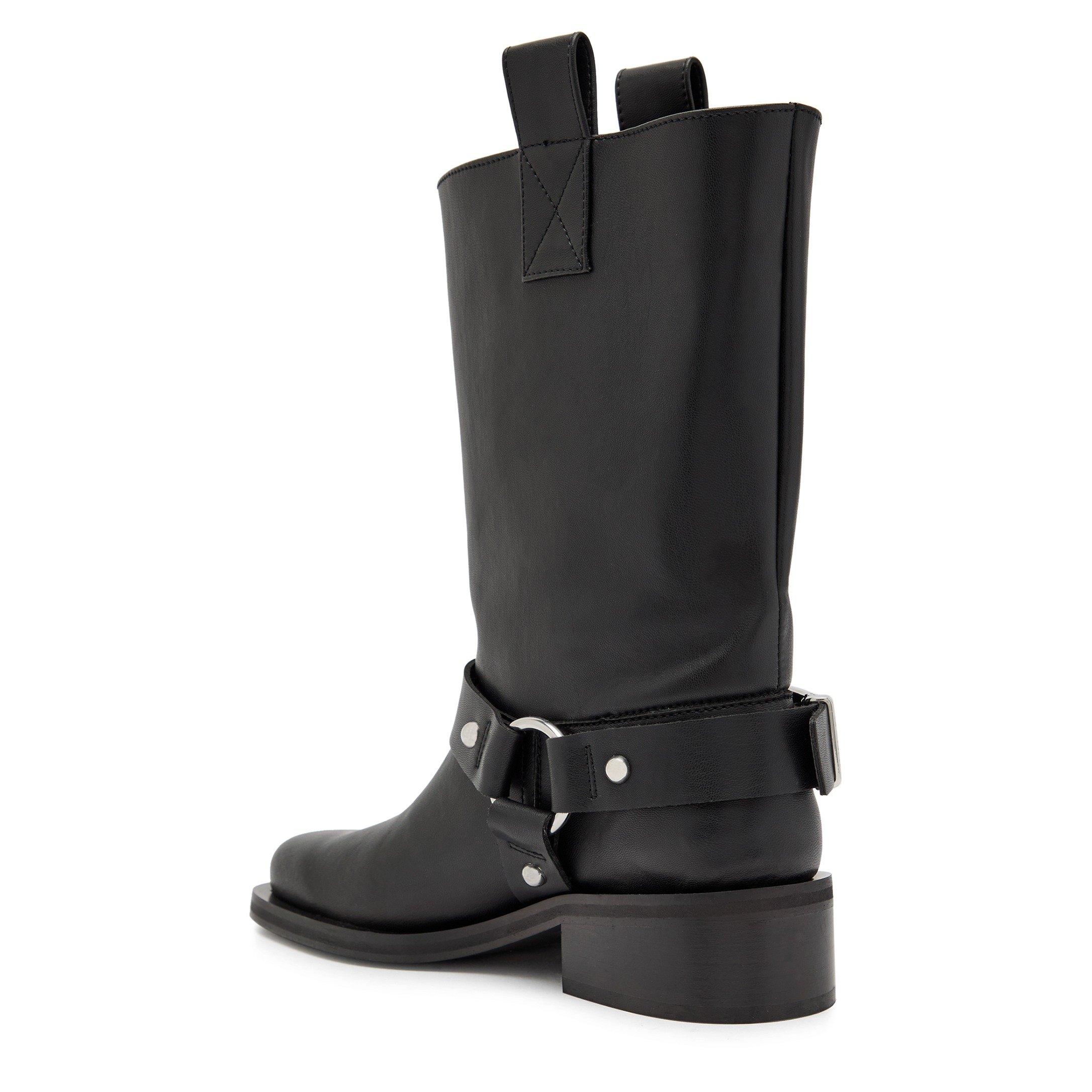BLACK - Ganni - Mid Shaft Biker Boot - 2