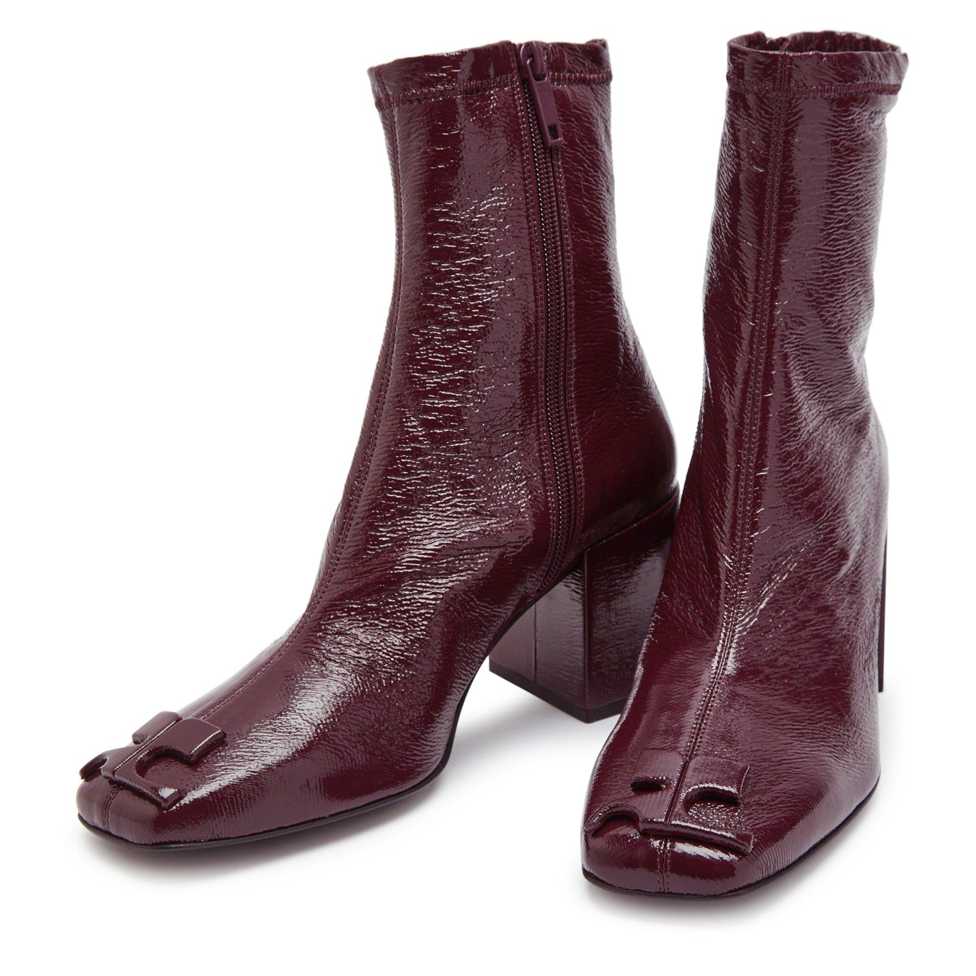 BURGUNDY - Courreges - REEDITION VINYL ANKLE BOOTS - 3