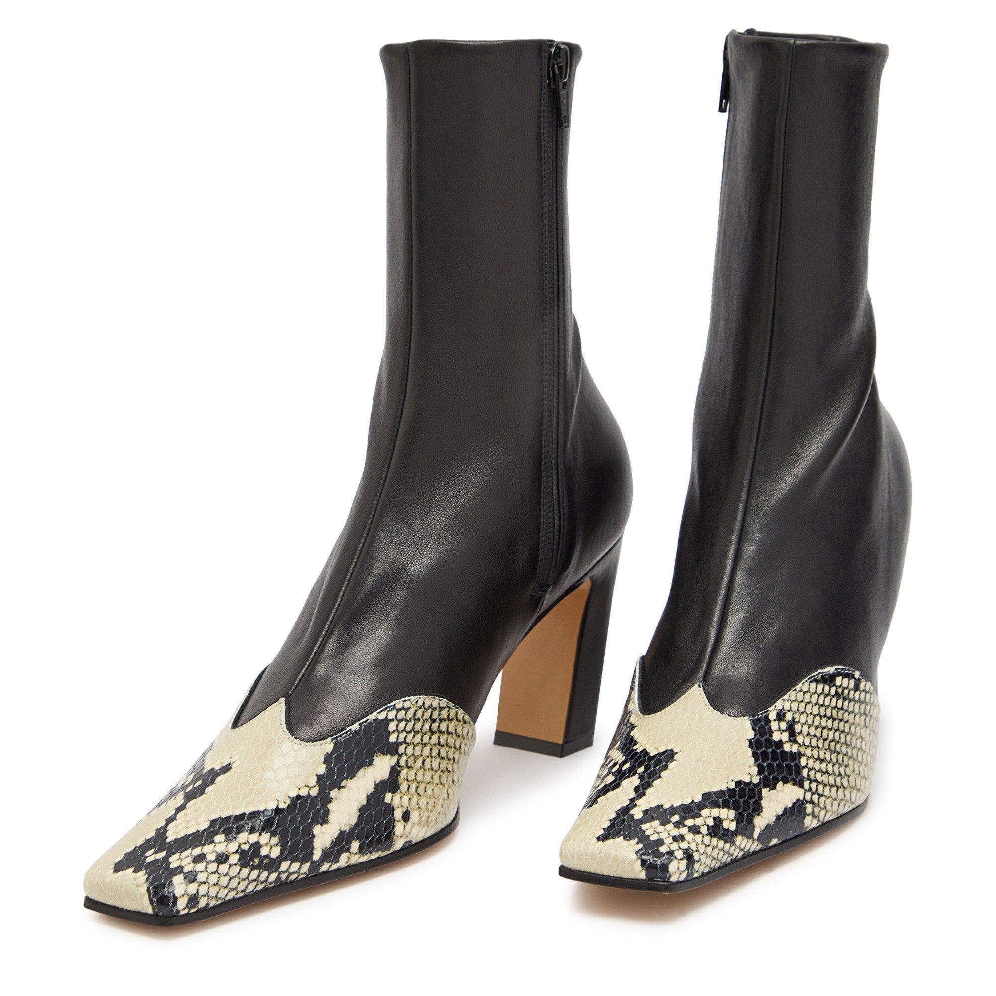 BLACK AND OTHER - Khaite - NEVADA ANKLE STRETCH BOOT 85 - 3