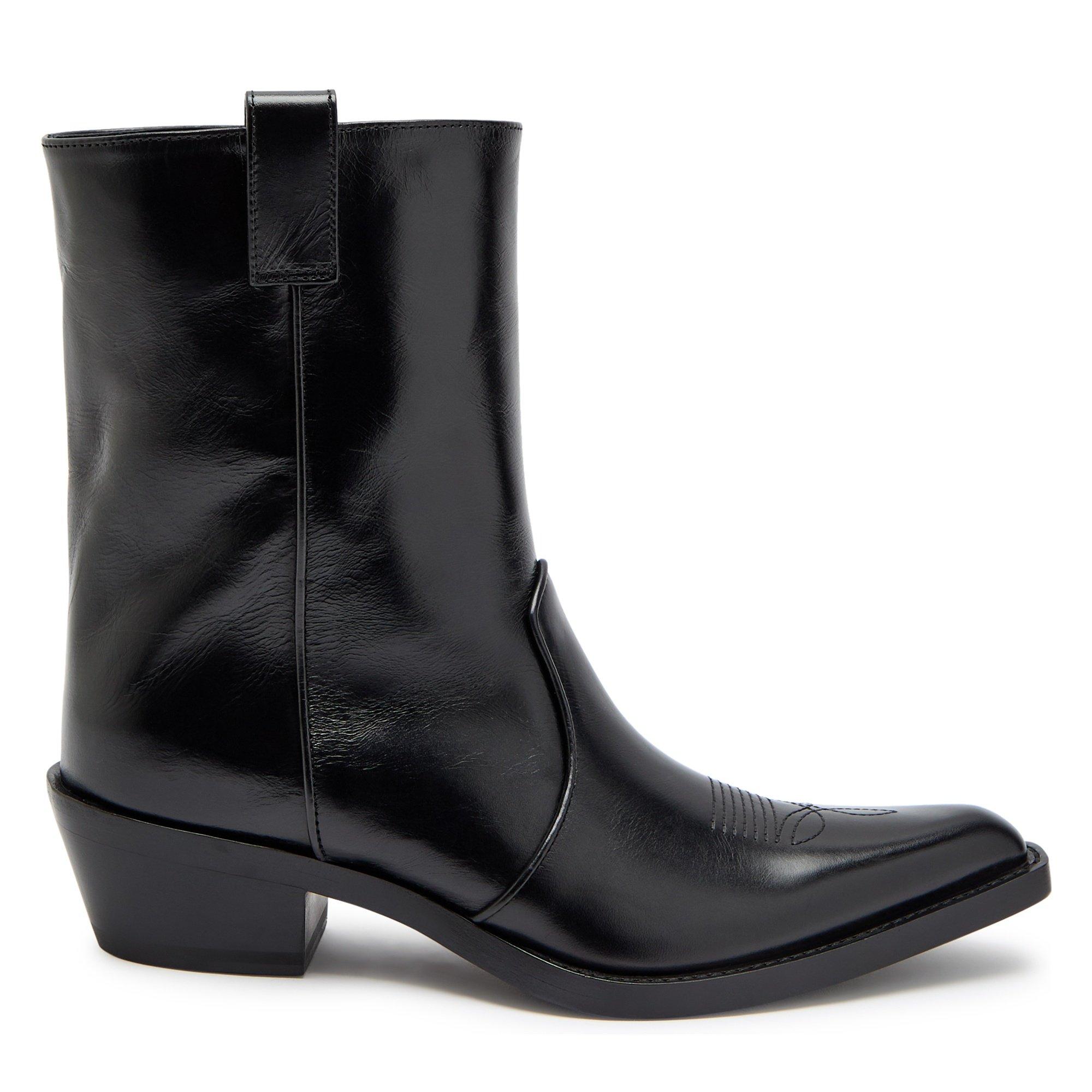 BLACK - Khaite - Women's Clive Leather Cowboy Boots - 1