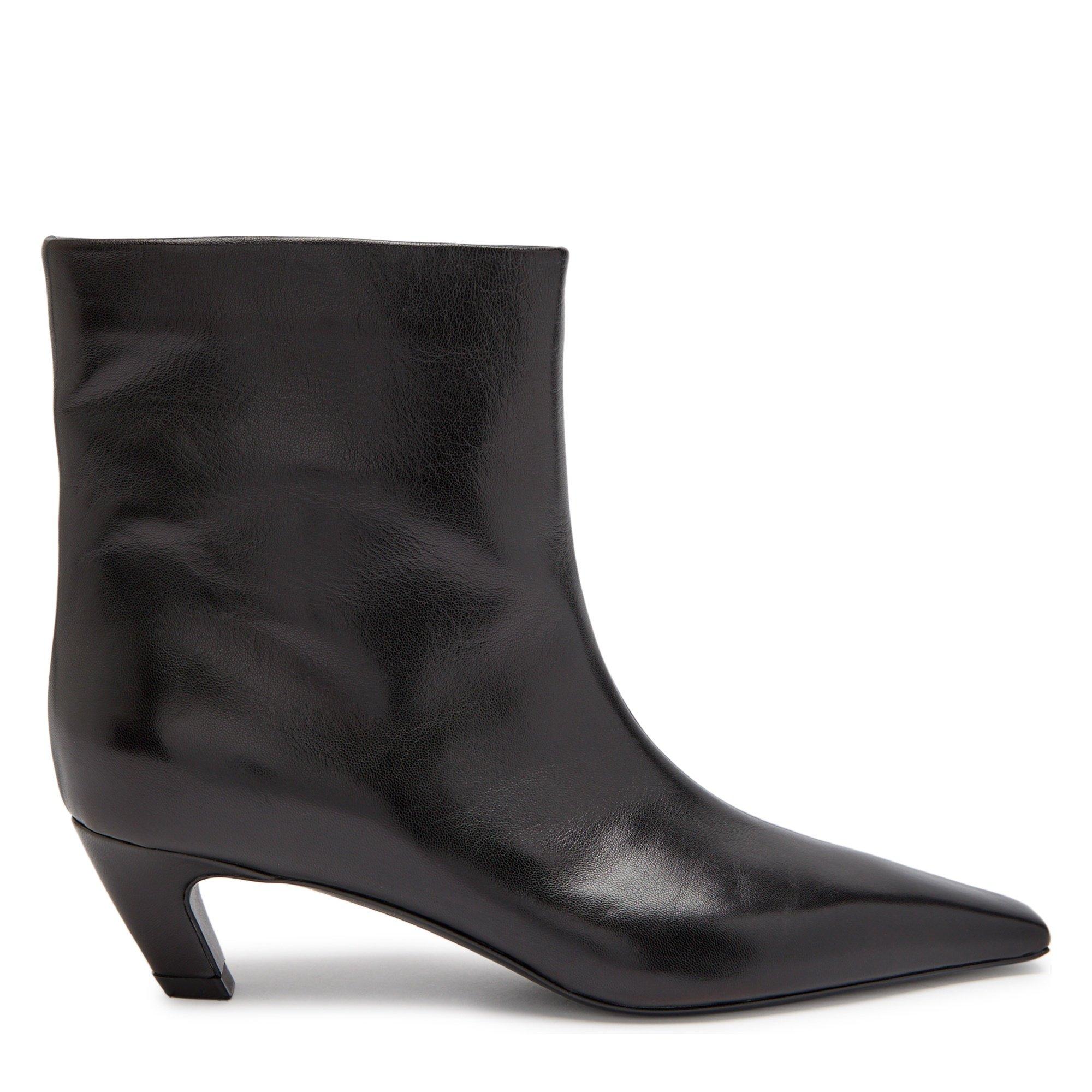 BLACK - Khaite - Women's Arizona Leather Heeled Ankle Boots - 1