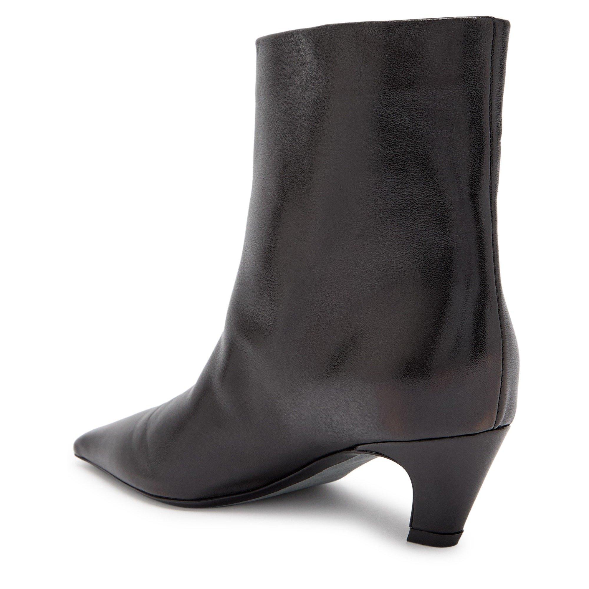 BLACK - Khaite - Women's Arizona Leather Heeled Ankle Boots - 2