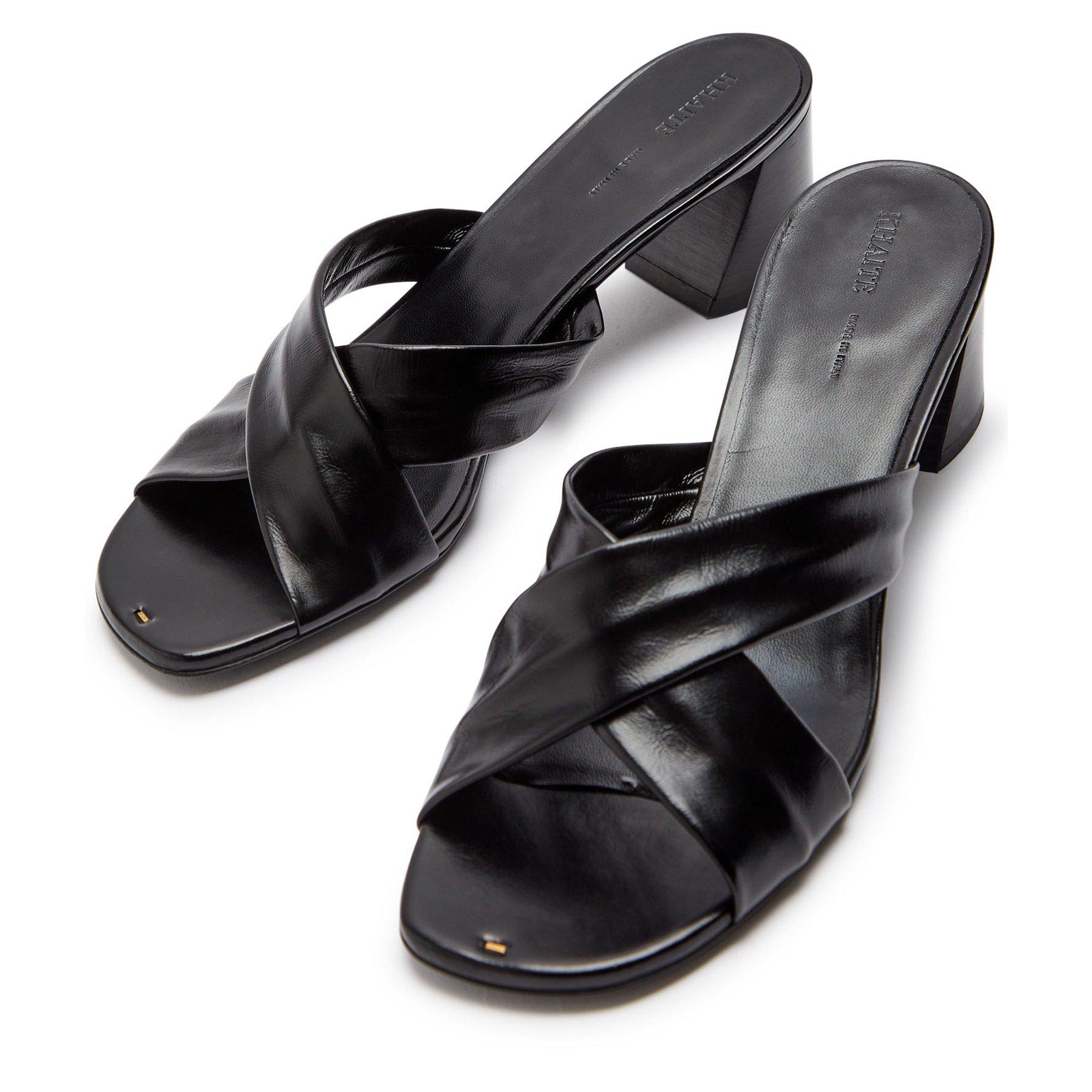 BLACK - Khaite - Women's Liria Leather Heeled Mules - 3
