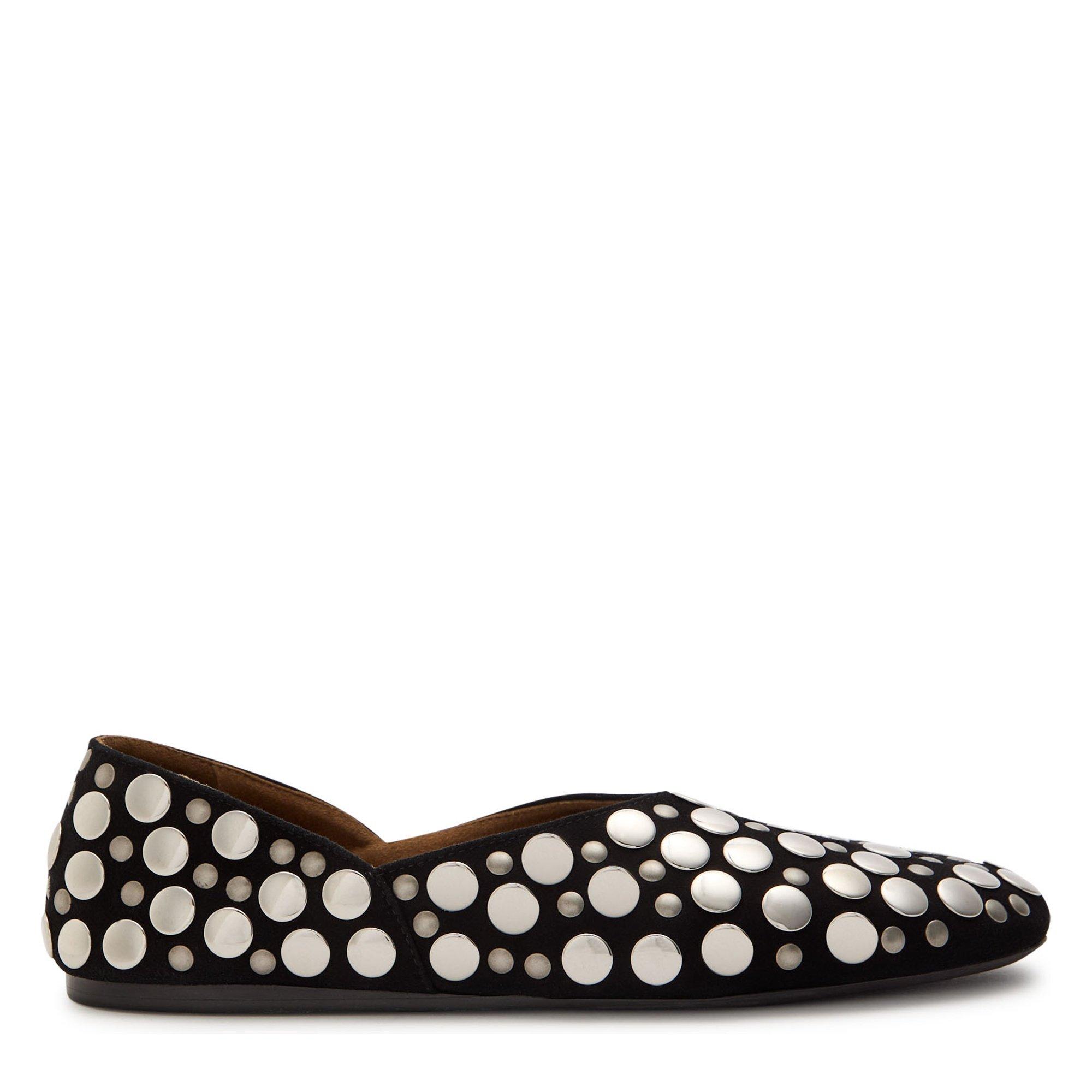 Khaite Women's Jane Studded Suede Ballet Pumps