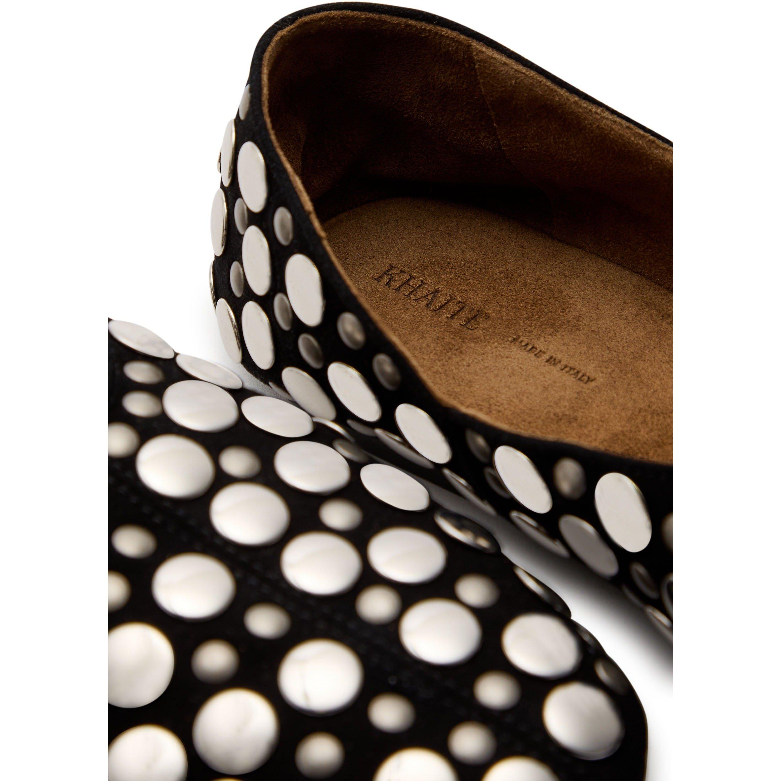 BLACK - Khaite - Women's Jane Studded Suede Ballet Pumps - 4