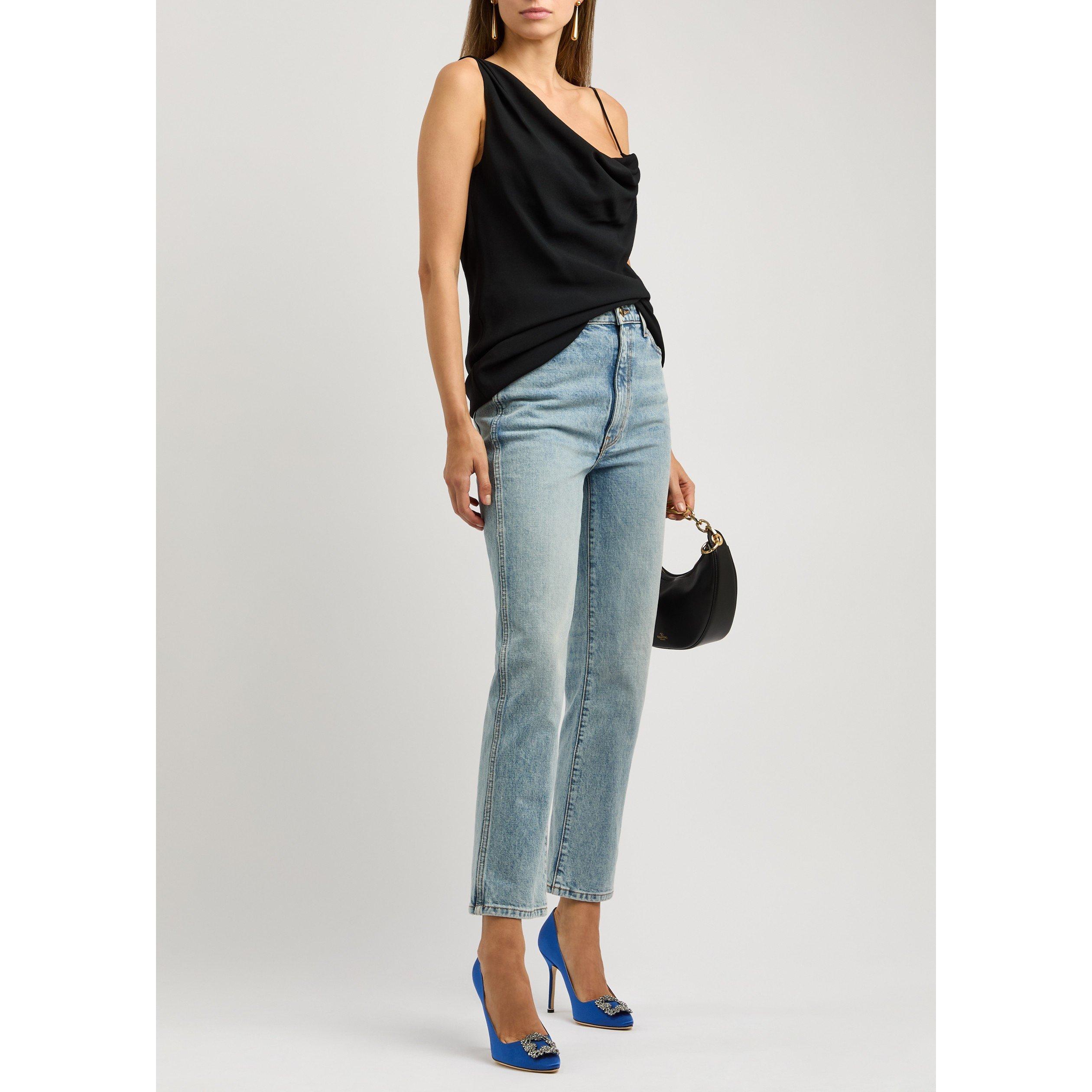 BLUE - Manolo Blahnik - 105 satin pump w ornament - 6