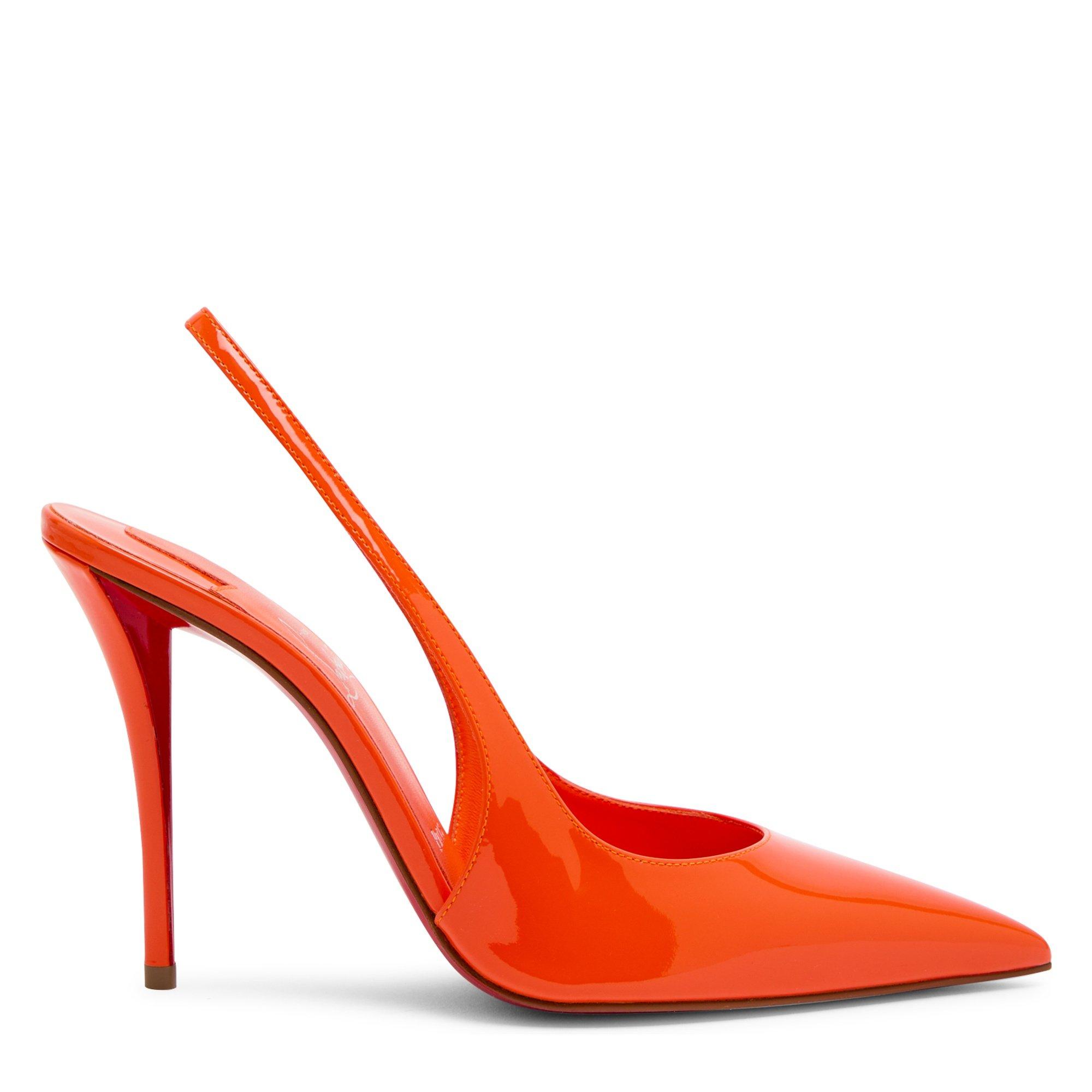ORANGE - Christian Louboutin - MISS Z SLING BACK 100 PATENT - 1