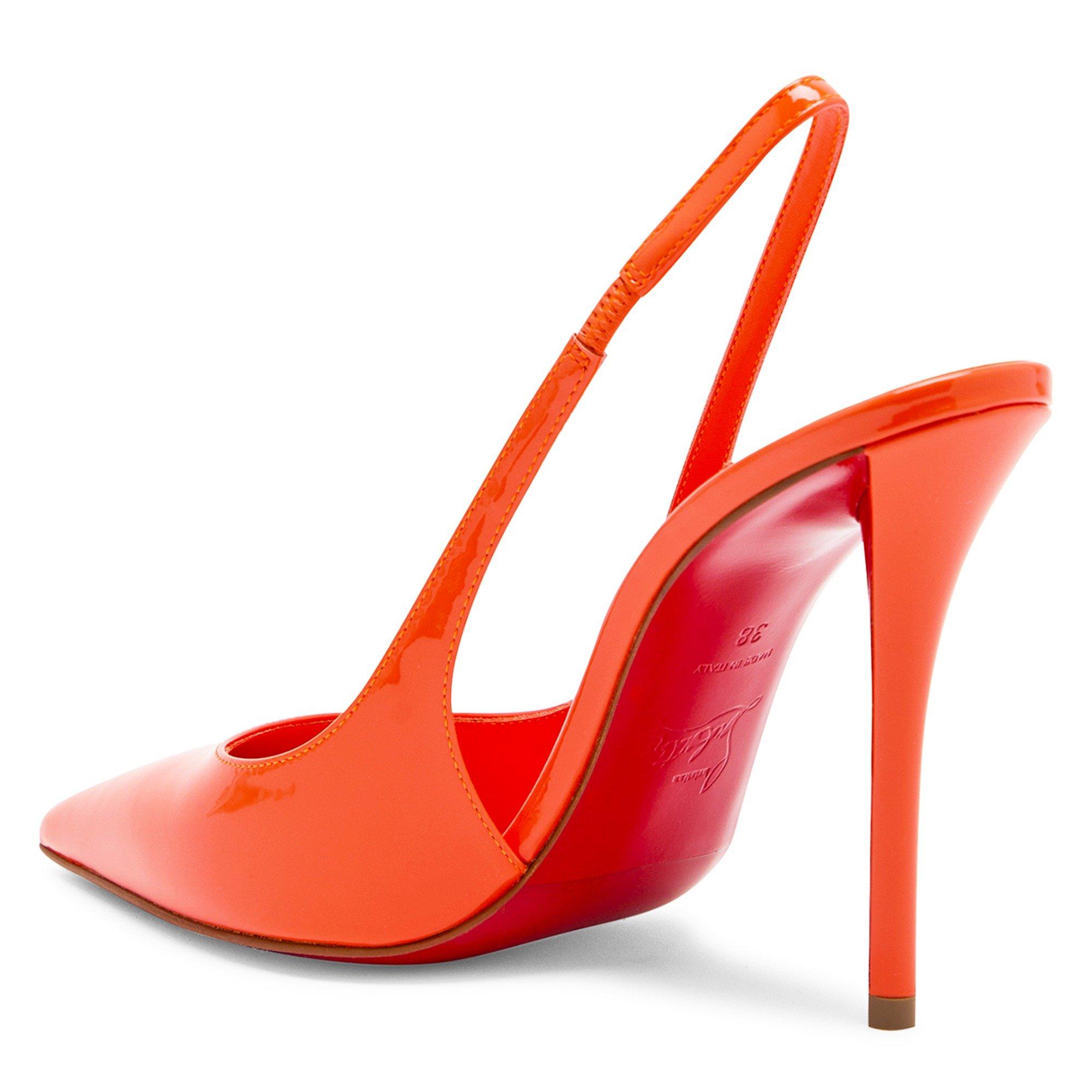 ORANGE - Christian Louboutin - MISS Z SLING BACK 100 PATENT - 2