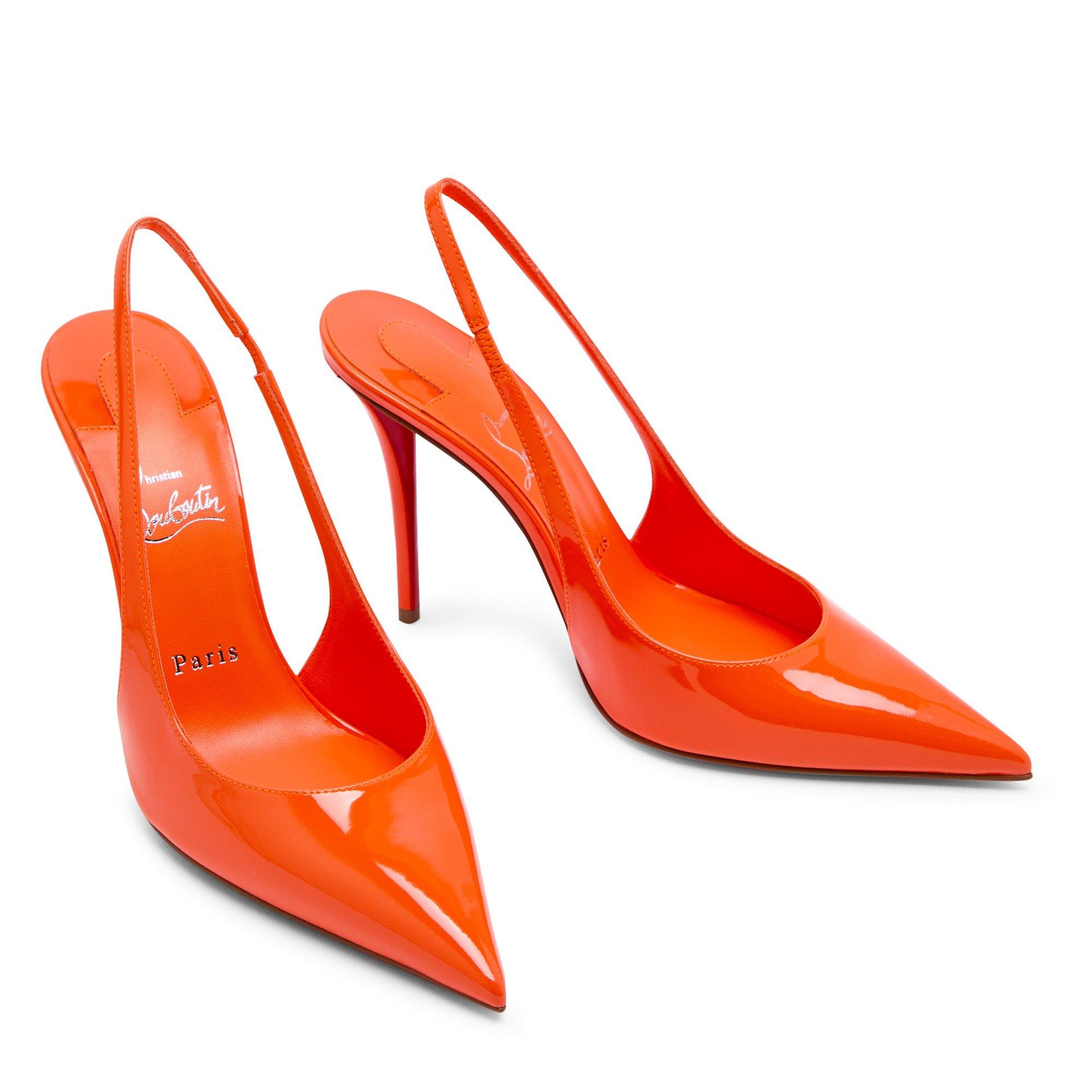 ORANGE - Christian Louboutin - MISS Z SLING BACK 100 PATENT - 3