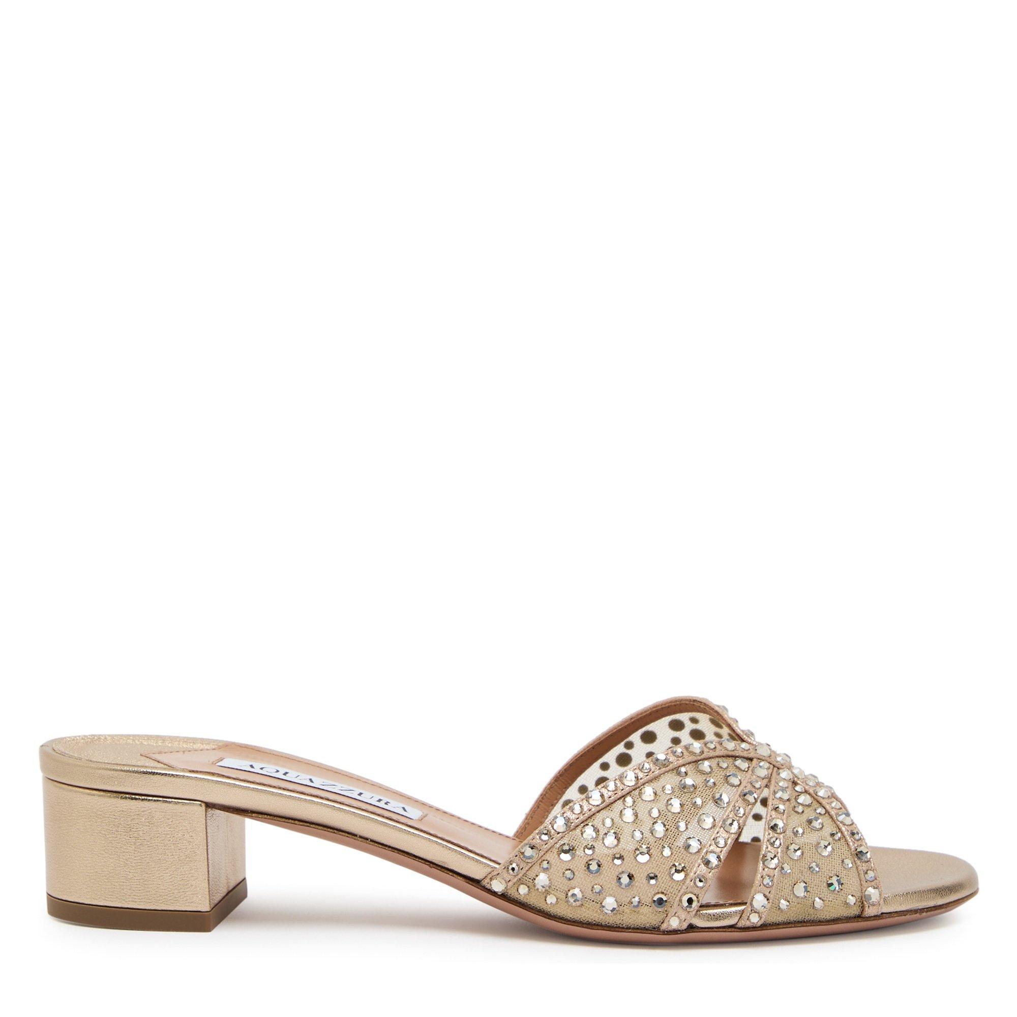 GOLD - Aquazzura - CRYSTAL LOVER MULE 35